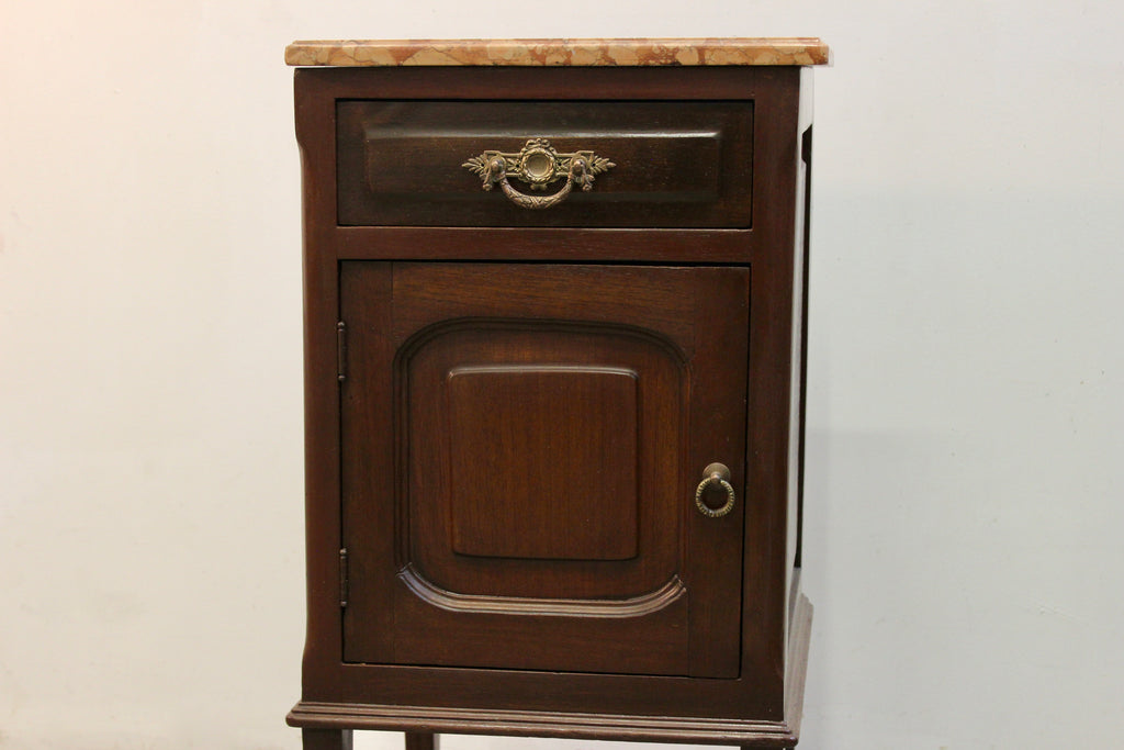 Antique Marble Top Bedside Table