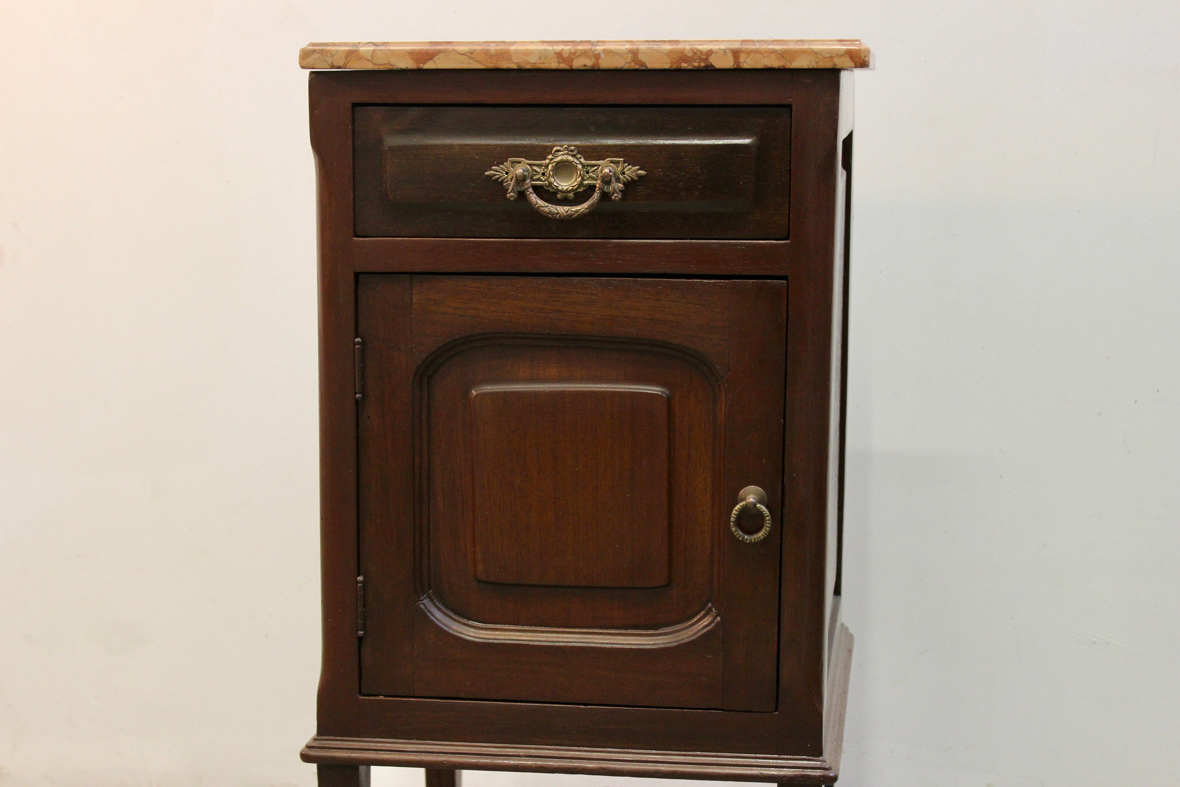 Antique Marble Top Bedside Table