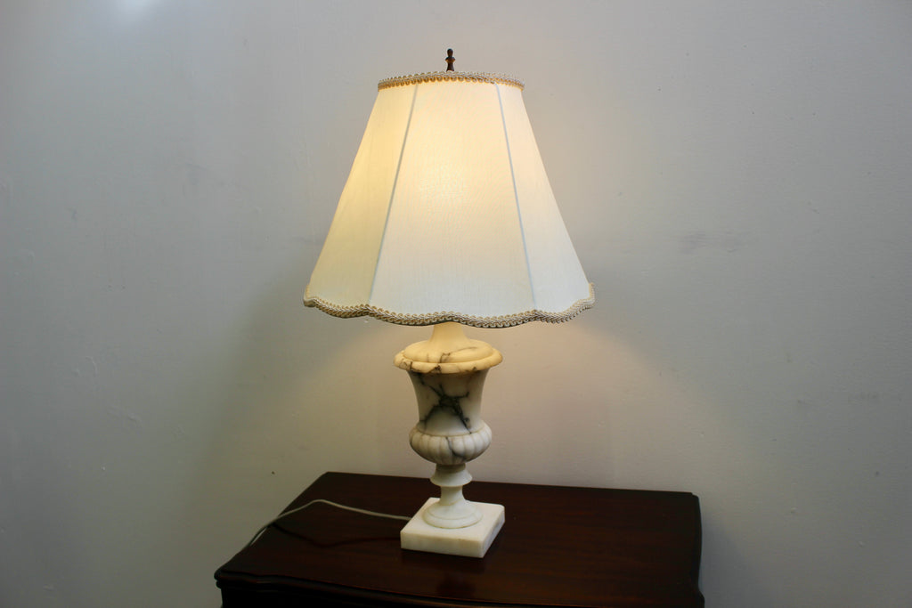Carved Alabaster Vintage Table Lamp