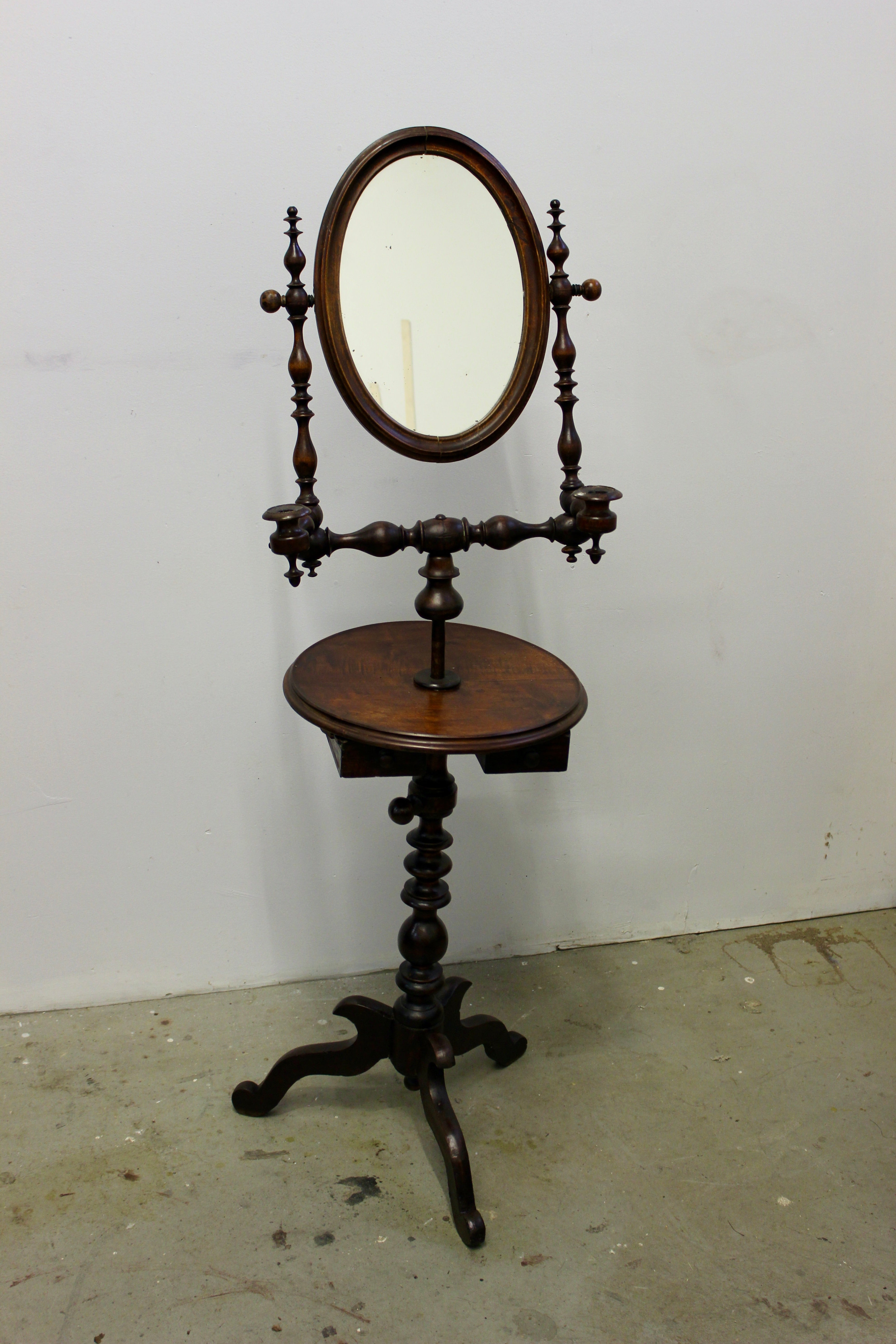 Antique Victorian Walnut Shaving Stand
