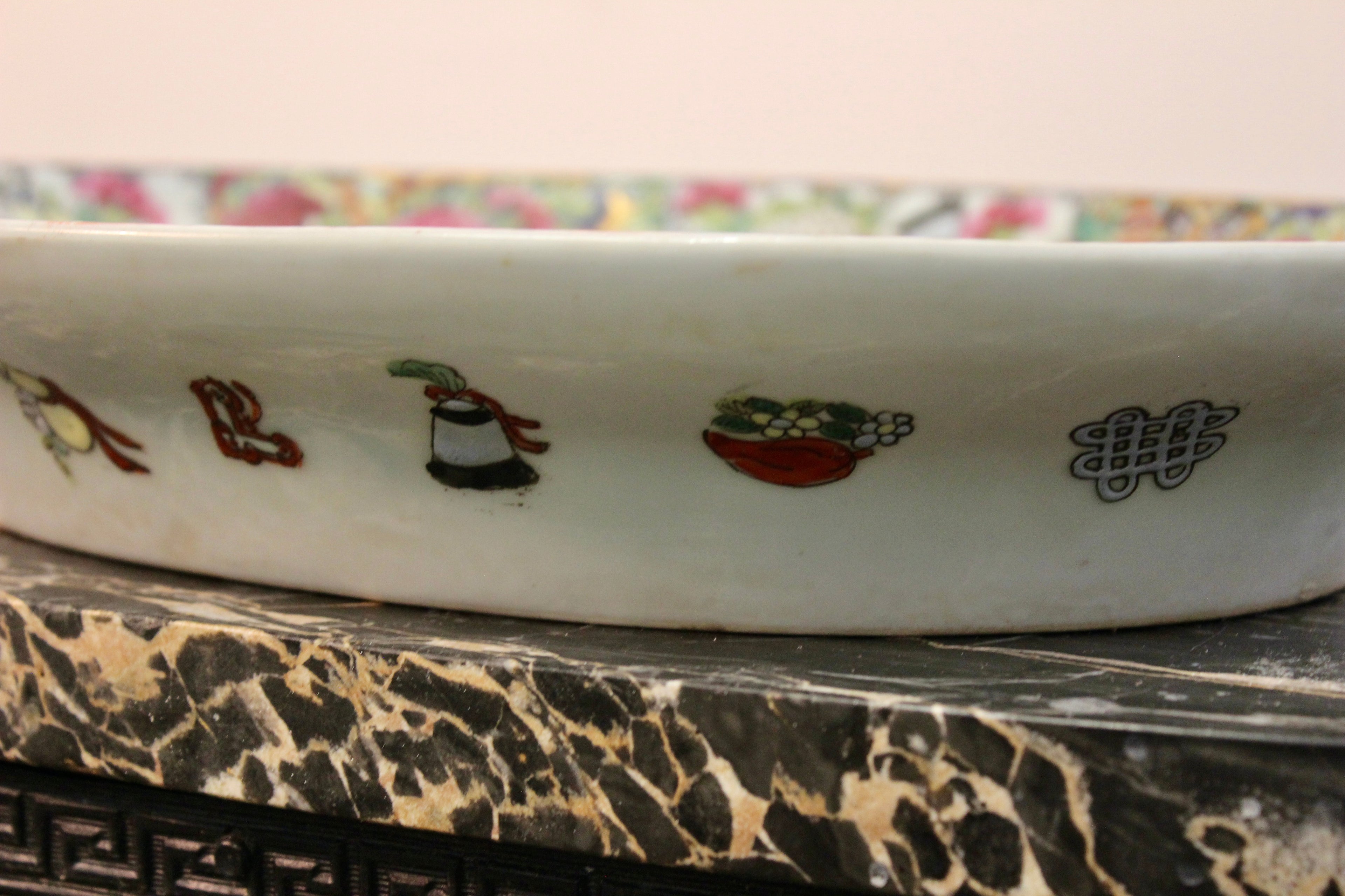 Antique Chinese Export Famille Rose Covered Tureen with Stand