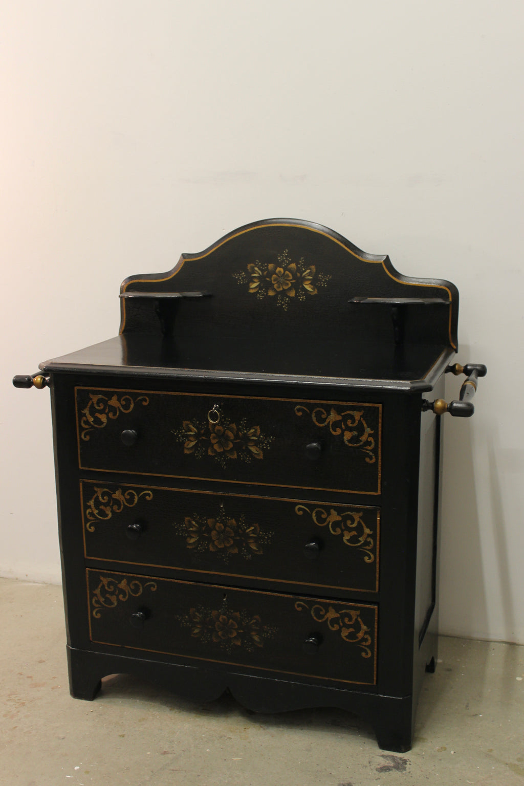 Antique American Black-Painted Chest of Drawers