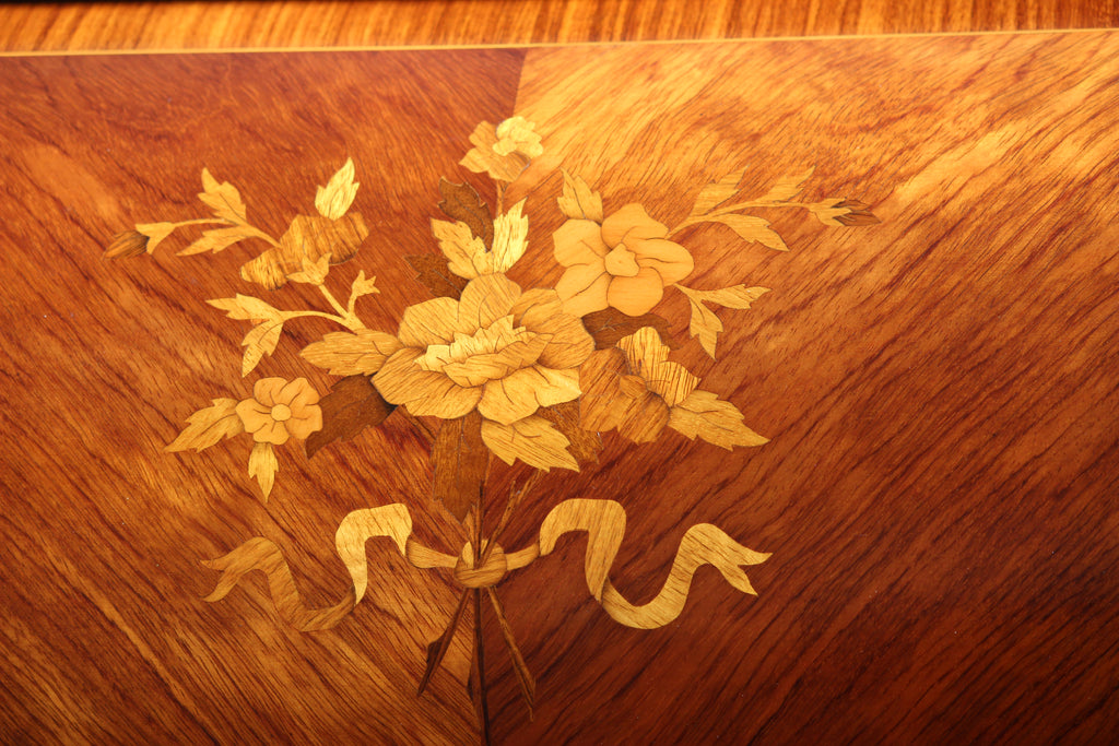 French Style Marquetry Inlaid Secretaire by Möbelbolaget Tranås