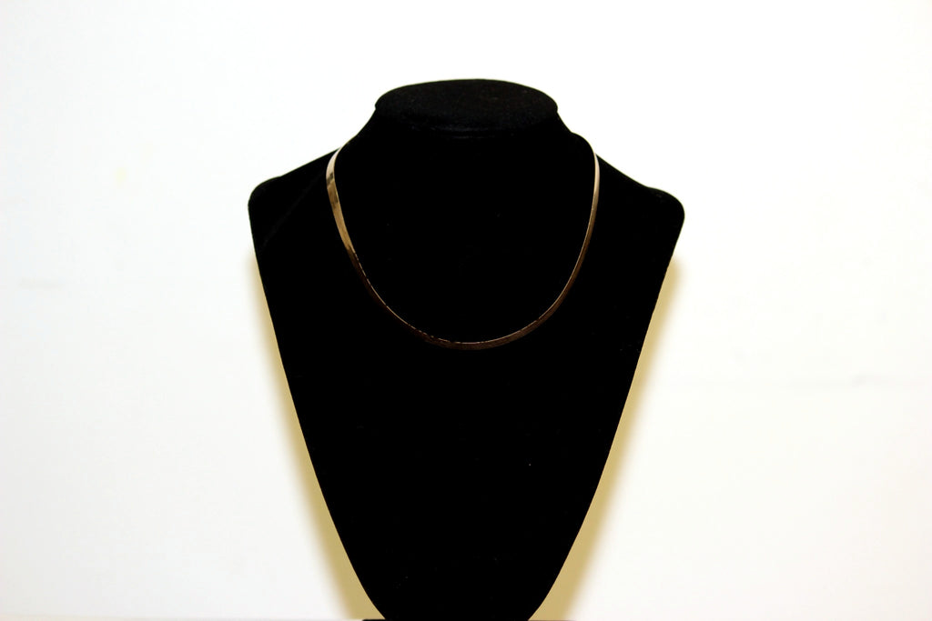 10K Yellow Gold Flat Herringbone Chain Necklace
