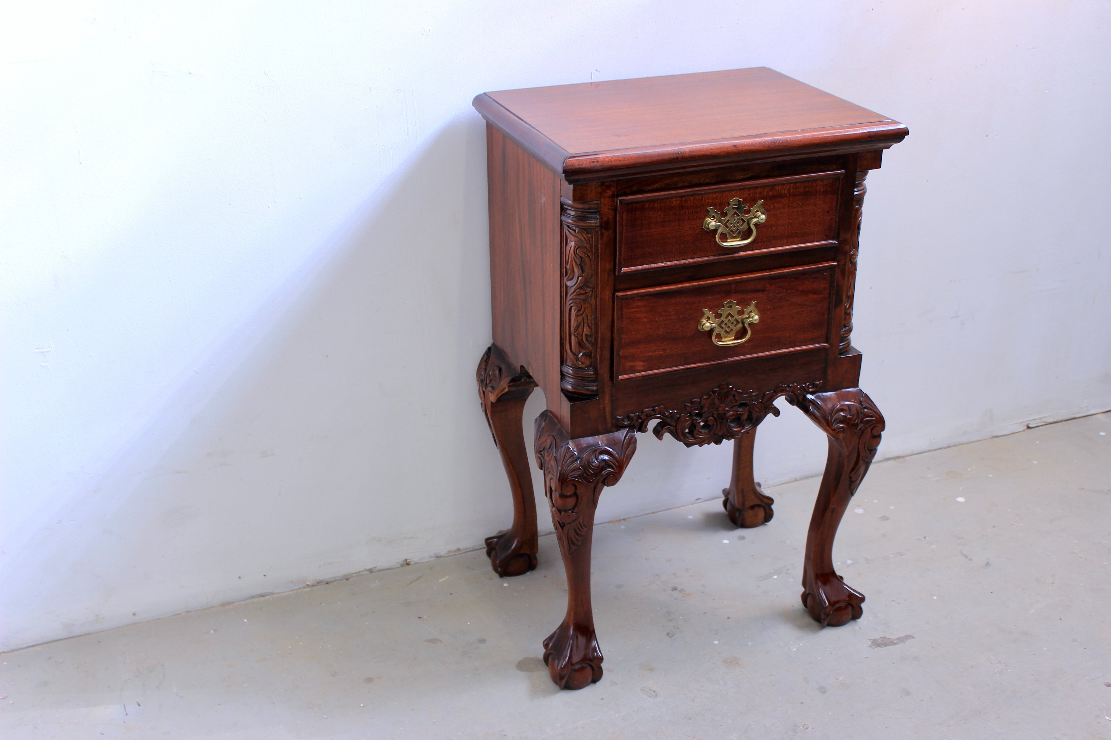 Mahogany Chippendale Style Clawfoot Side Table