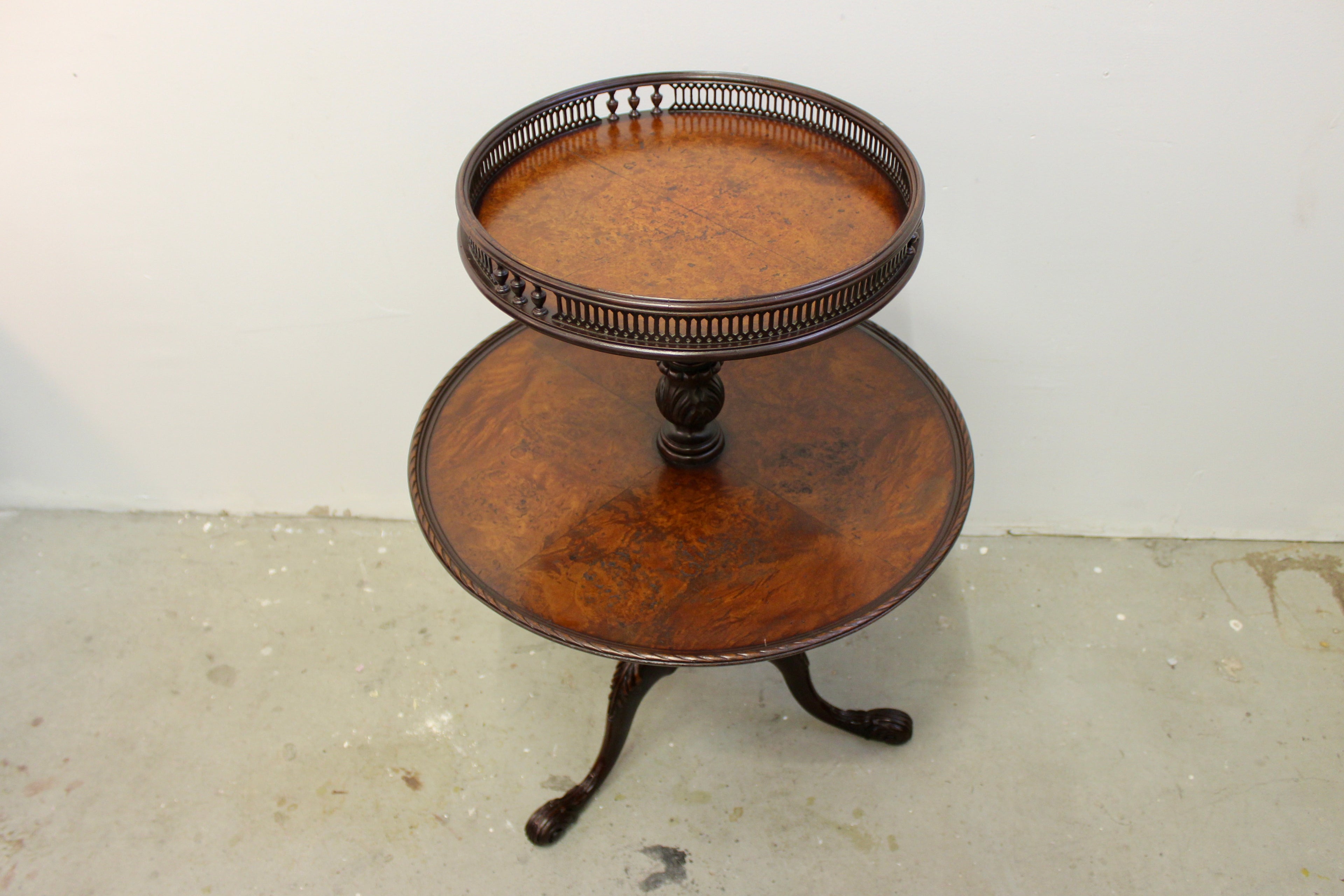 Mahogany Two-Tier Dumbwaiter by Vanleigh Furniture