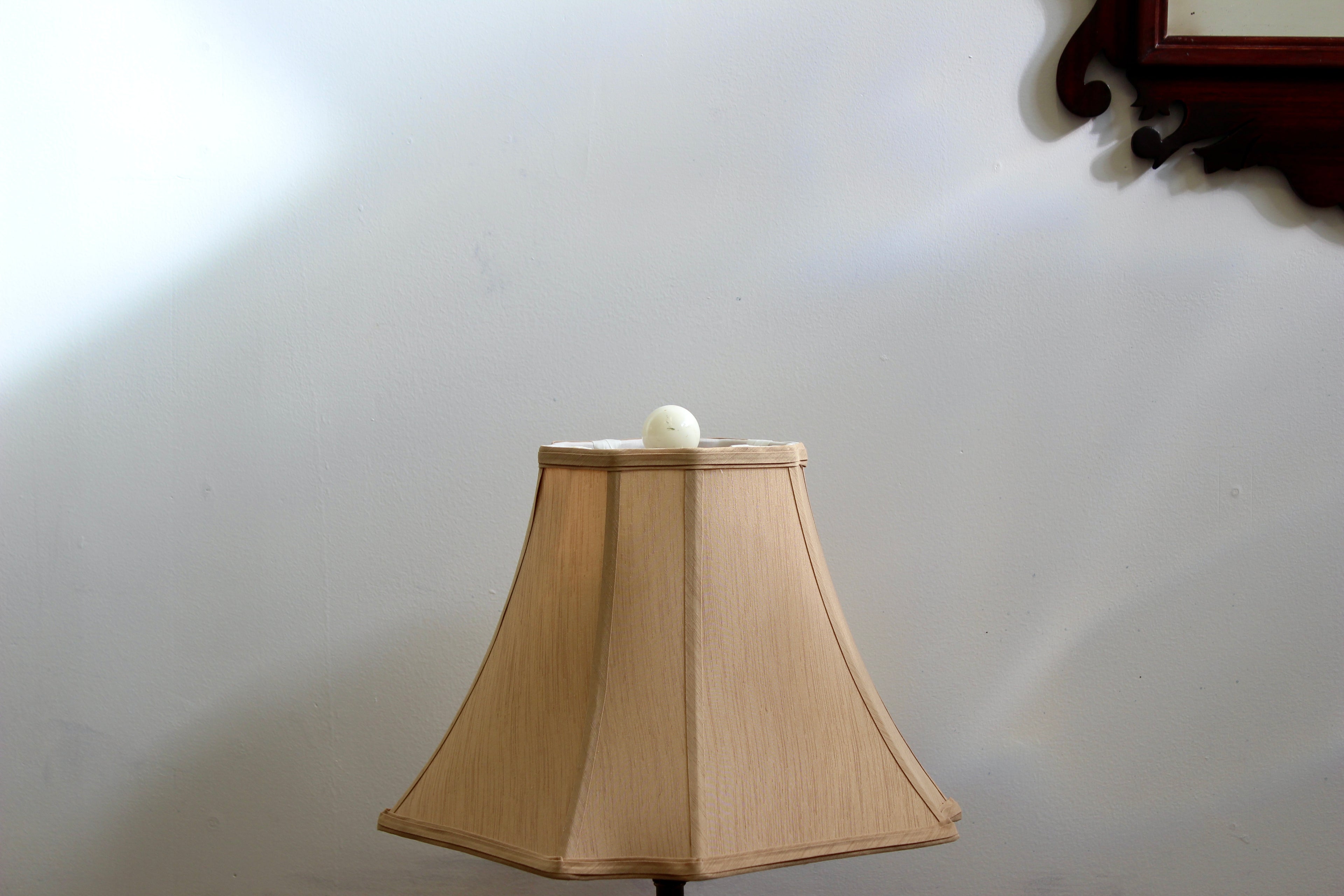 Carved Alabaster Vintage Table Lamp