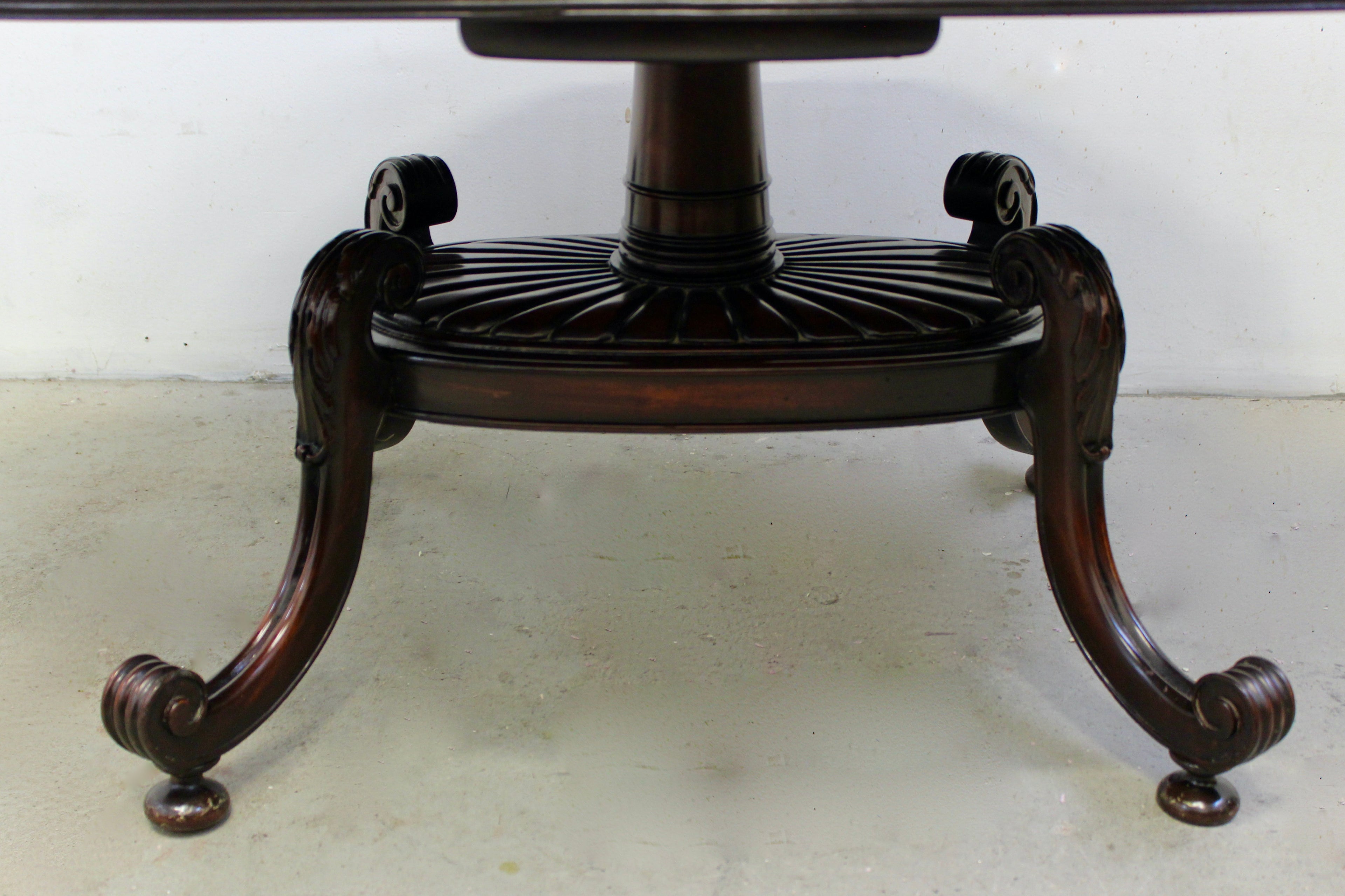 Victorian Style Mahogany Tray Leather Top Coffee Table