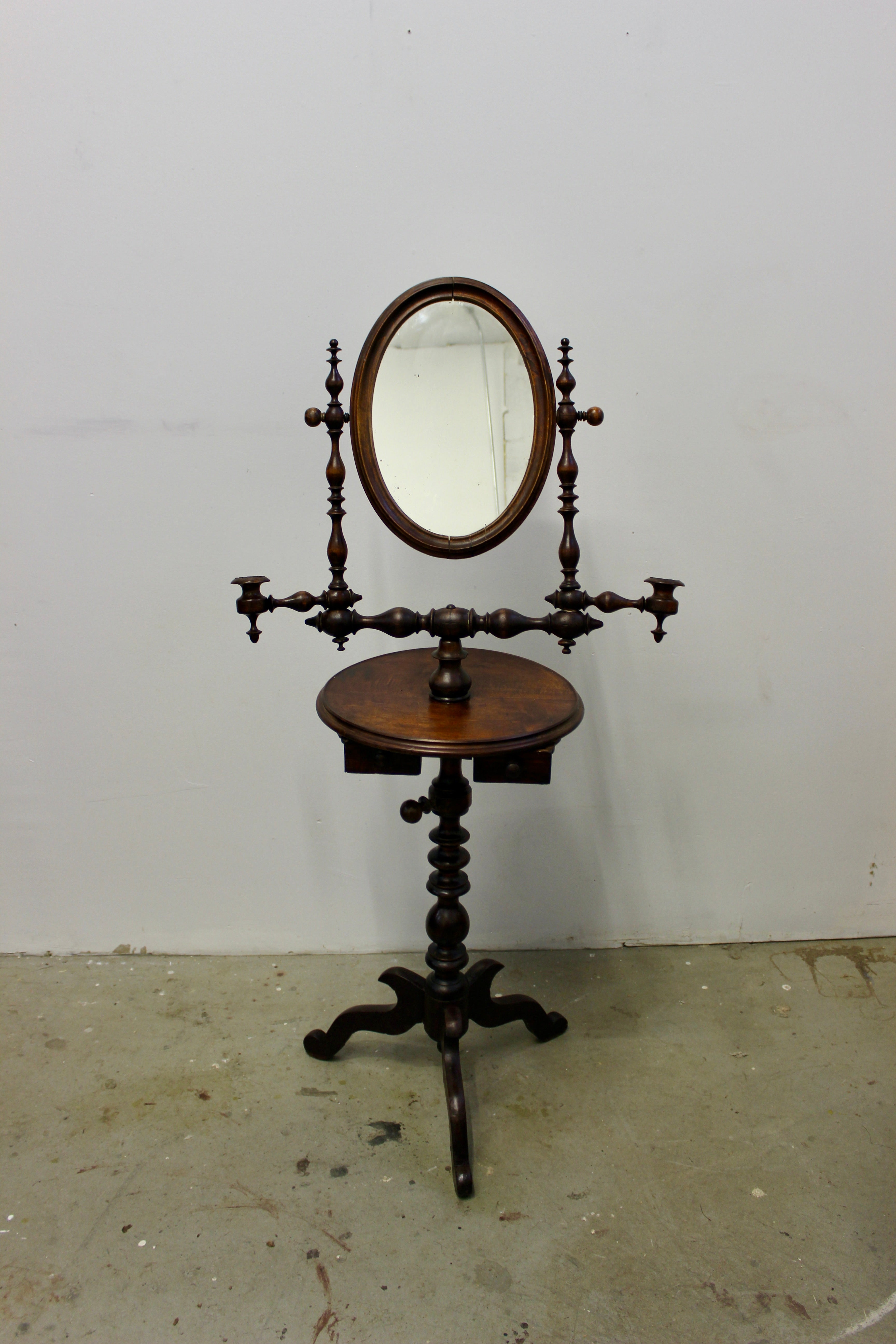 Antique Victorian Walnut Shaving Stand