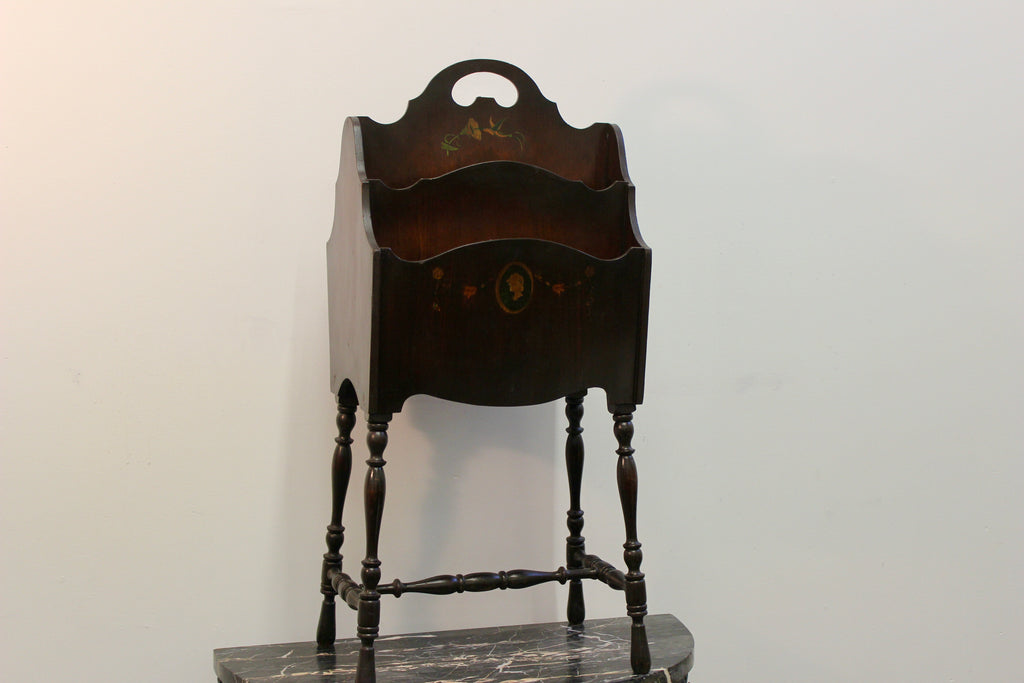 Mahogany Handpainted Magazine Stand