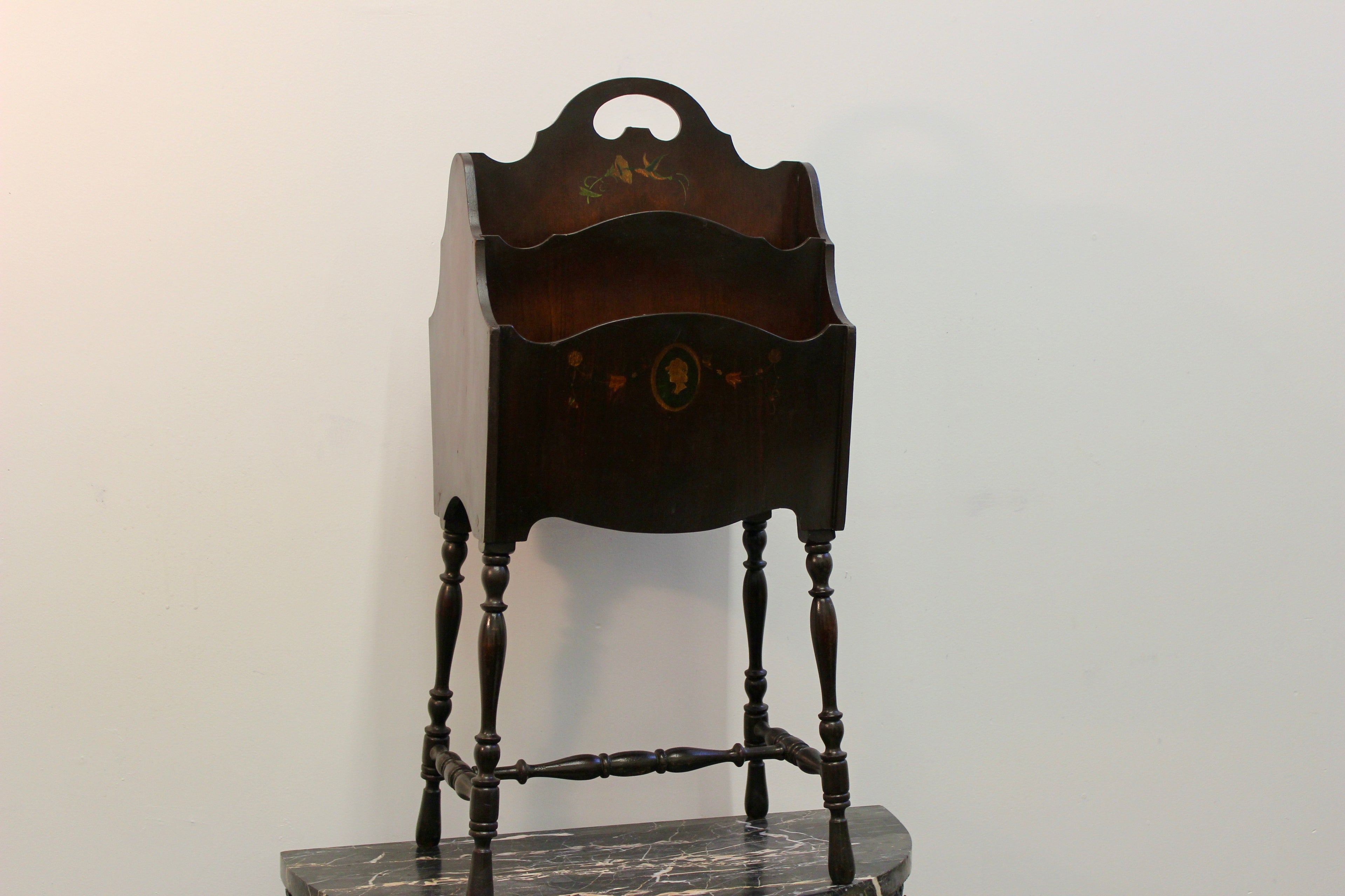 Mahogany Handpainted Magazine Stand