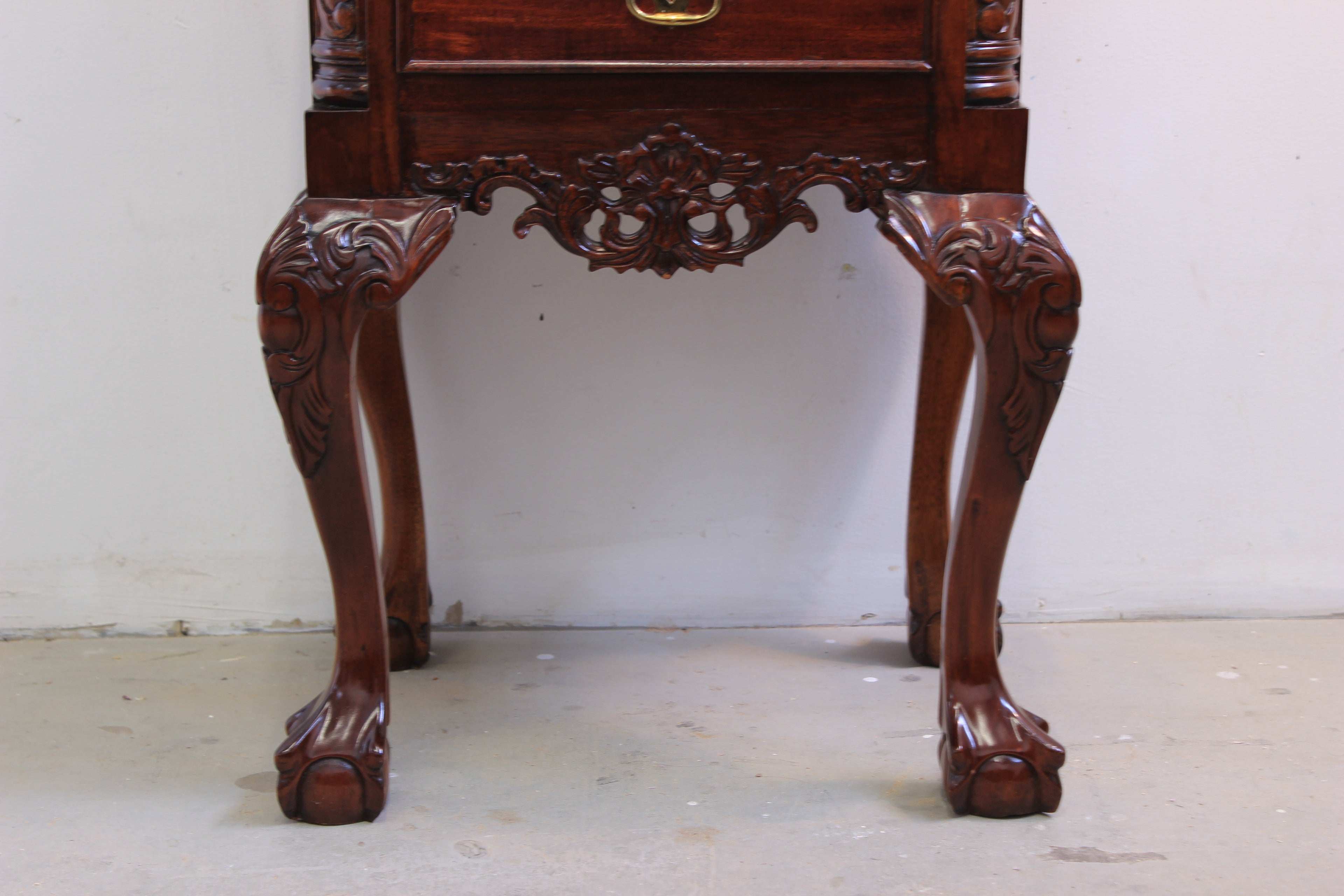 Mahogany Chippendale Style Clawfoot Side Table