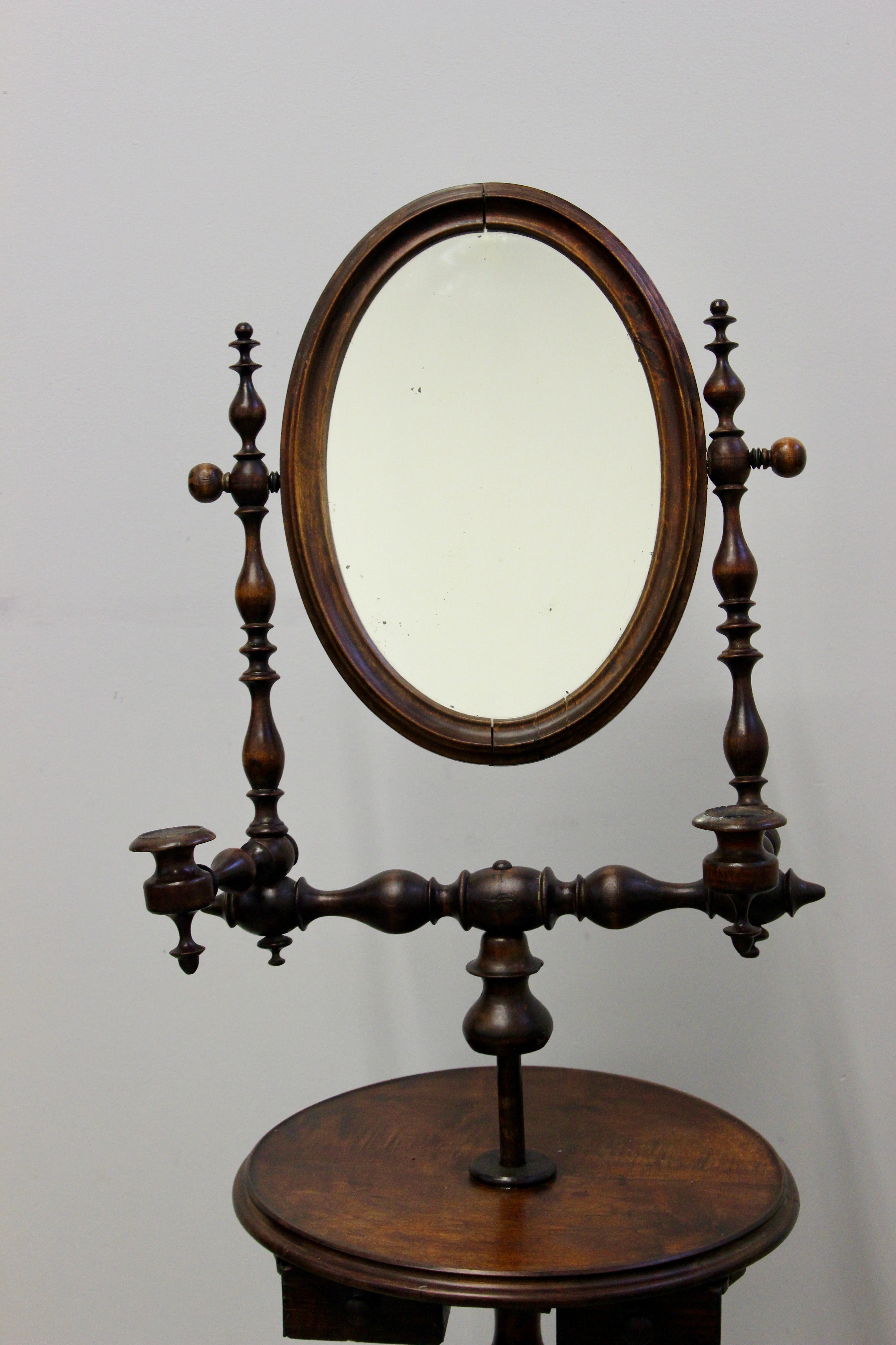 Antique Victorian Walnut Shaving Stand