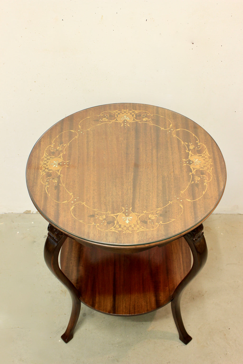 English Chippendale Style Mother-of-Pearl Inlaid Tea Table