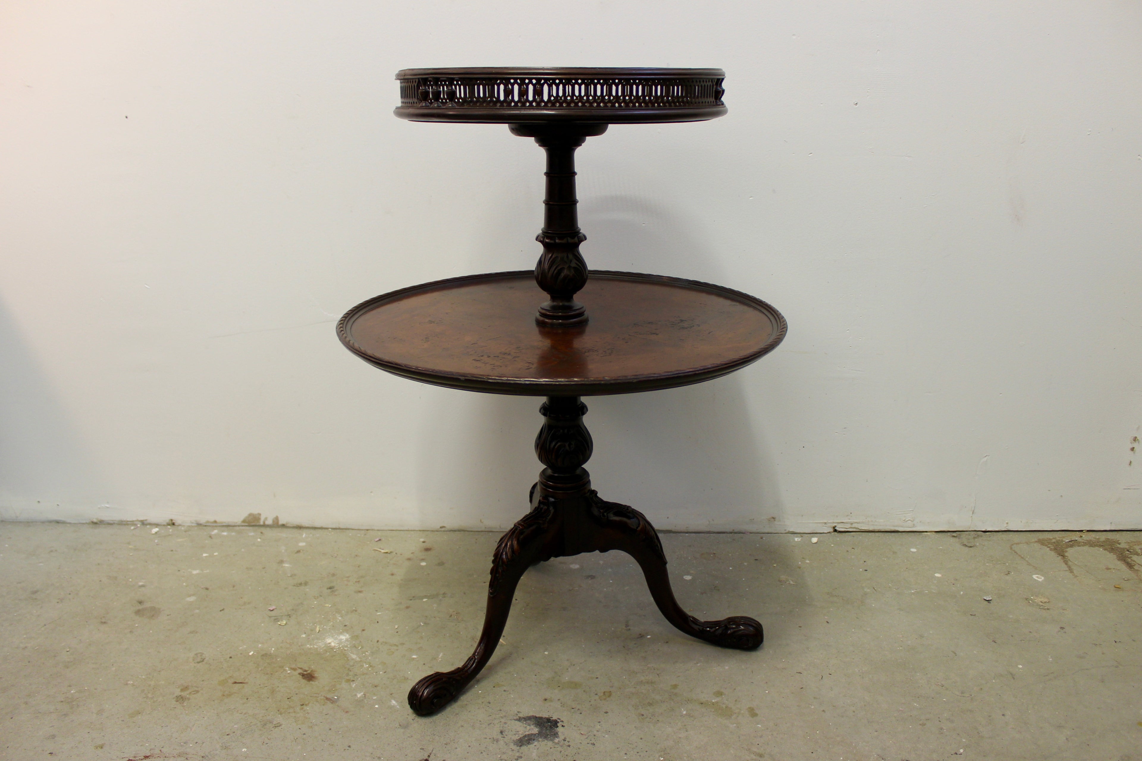 Mahogany Two-Tier Dumbwaiter by Vanleigh Furniture