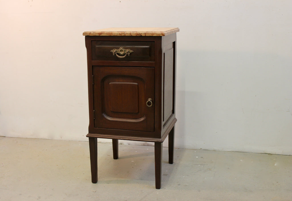 Antique Marble Top Bedside Table