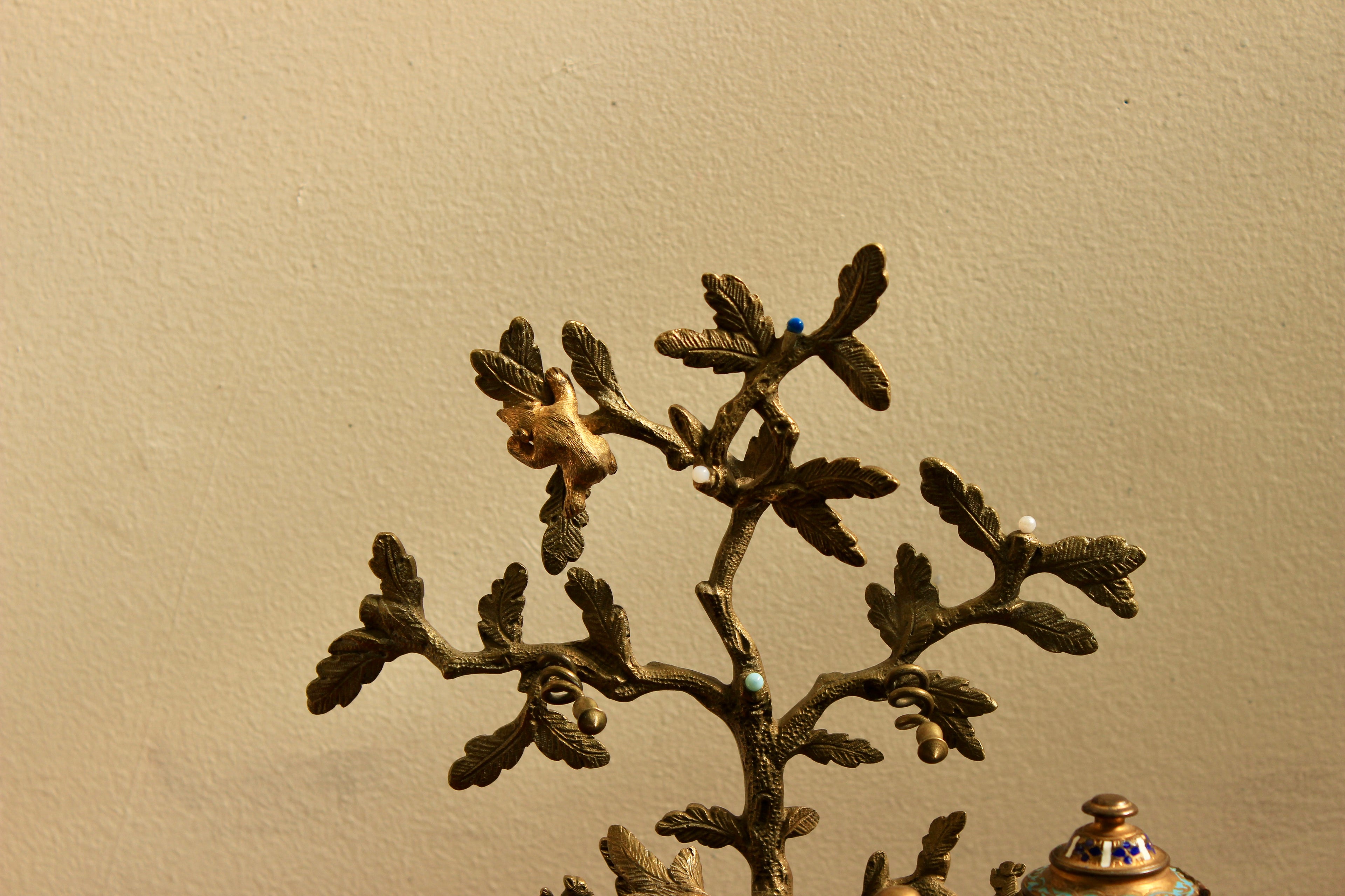 Louis XV Style Gilt-Bronze and Champlevé Enamel Figural Inkstand