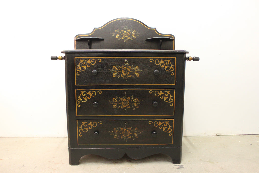 Antique American Black-Painted Chest of Drawers