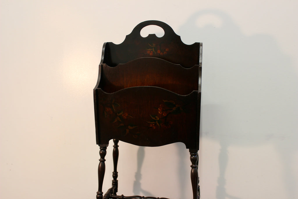 Mahogany Handpainted Magazine Stand