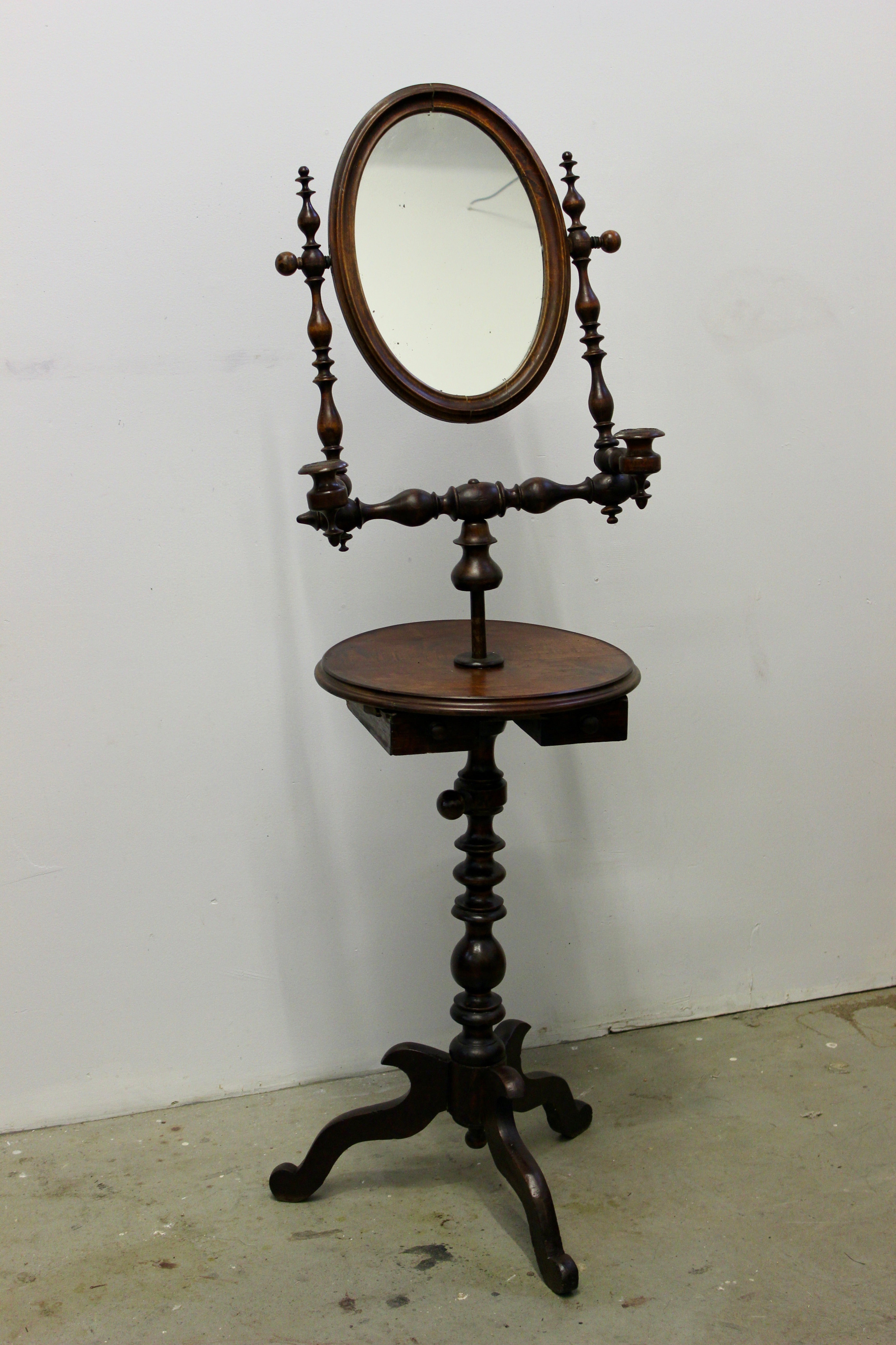 Antique Victorian Walnut Shaving Stand