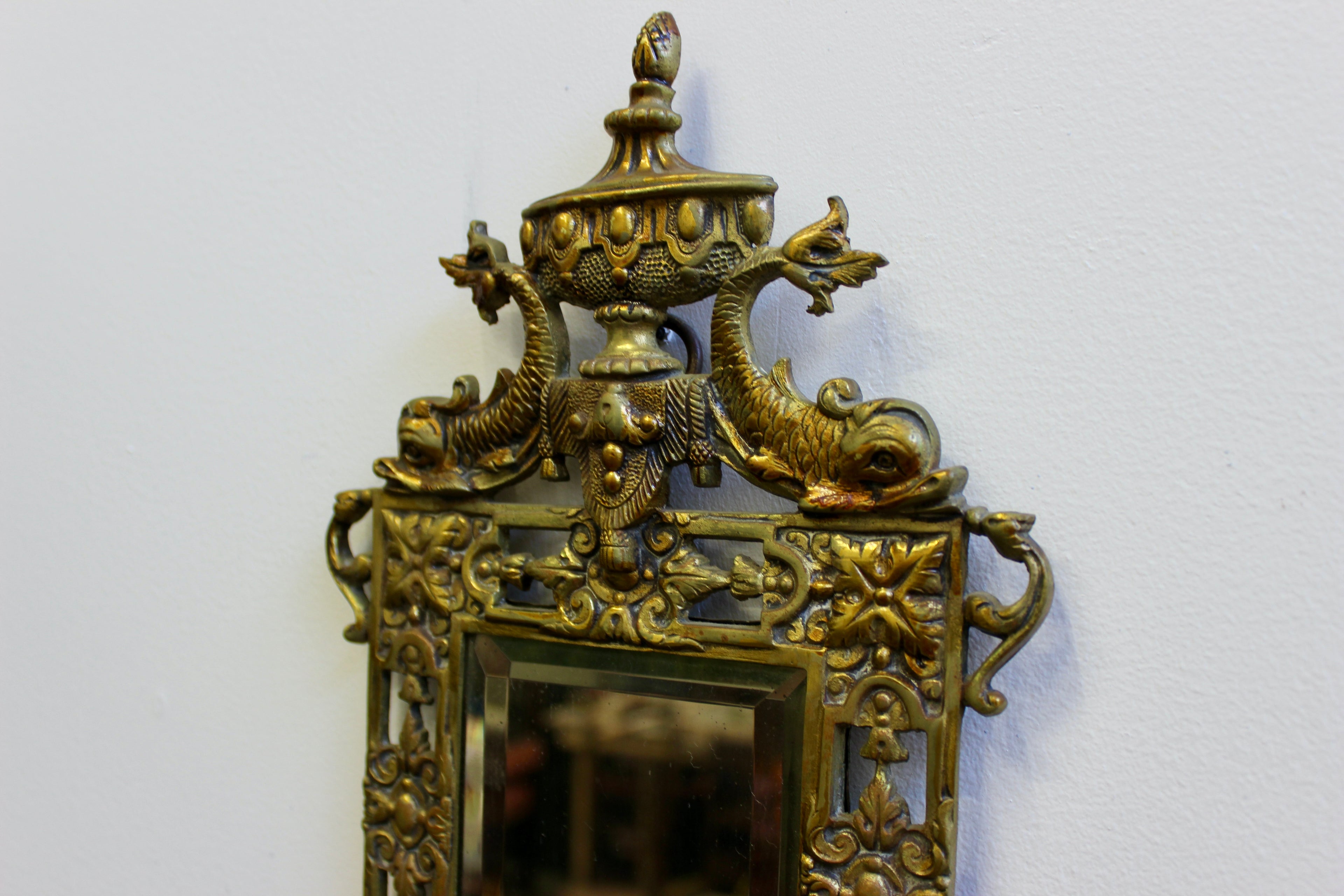 Victorian Pierced Brass Two-Arm Sconces