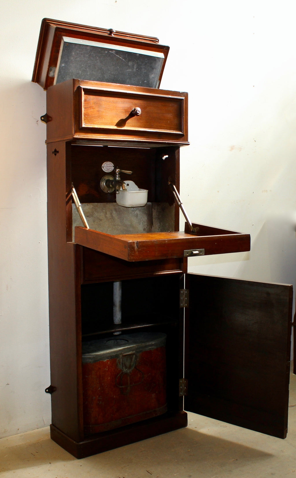 French Mahogany Ship Wash Stand Cabinet