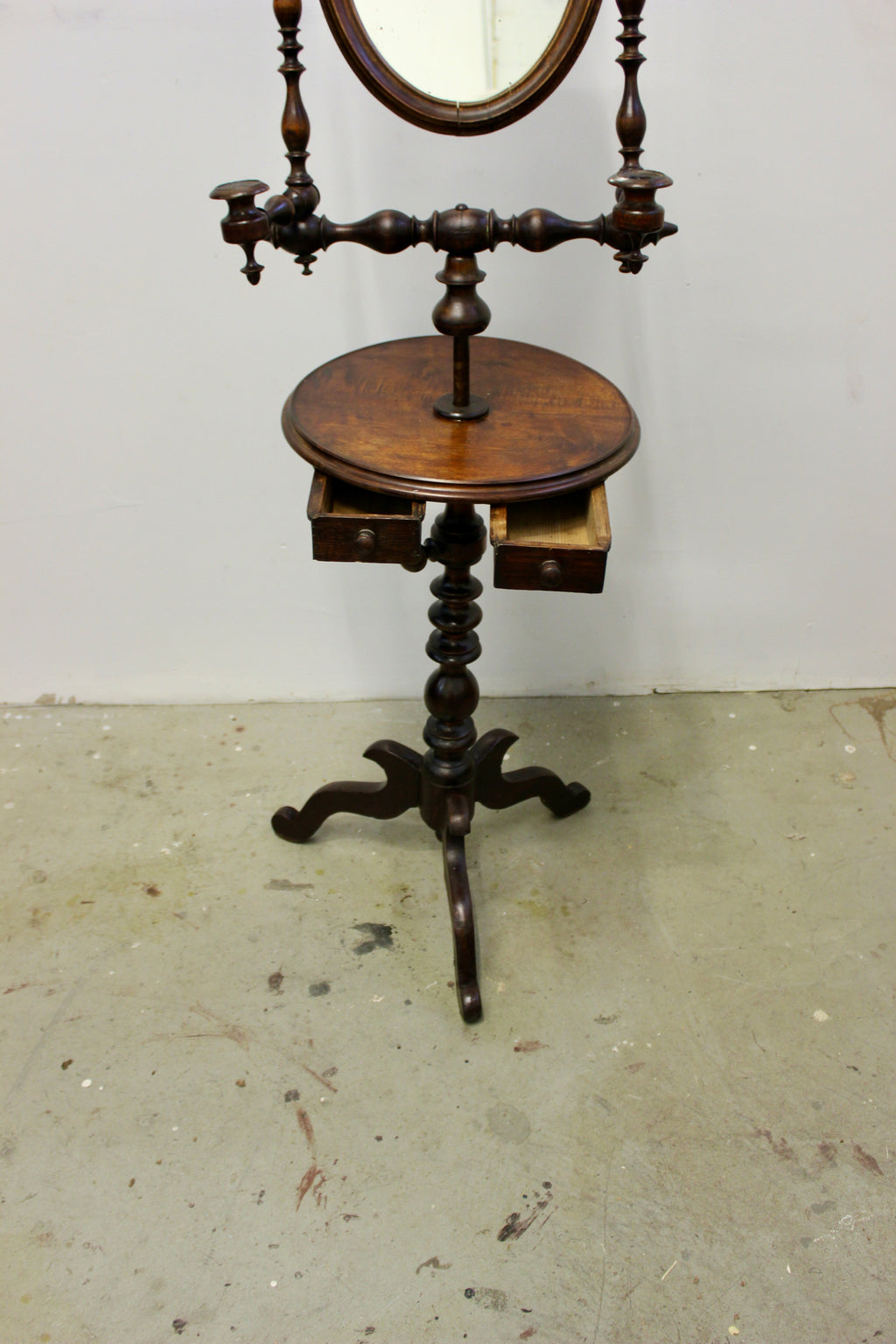 Antique Victorian Walnut Shaving Stand