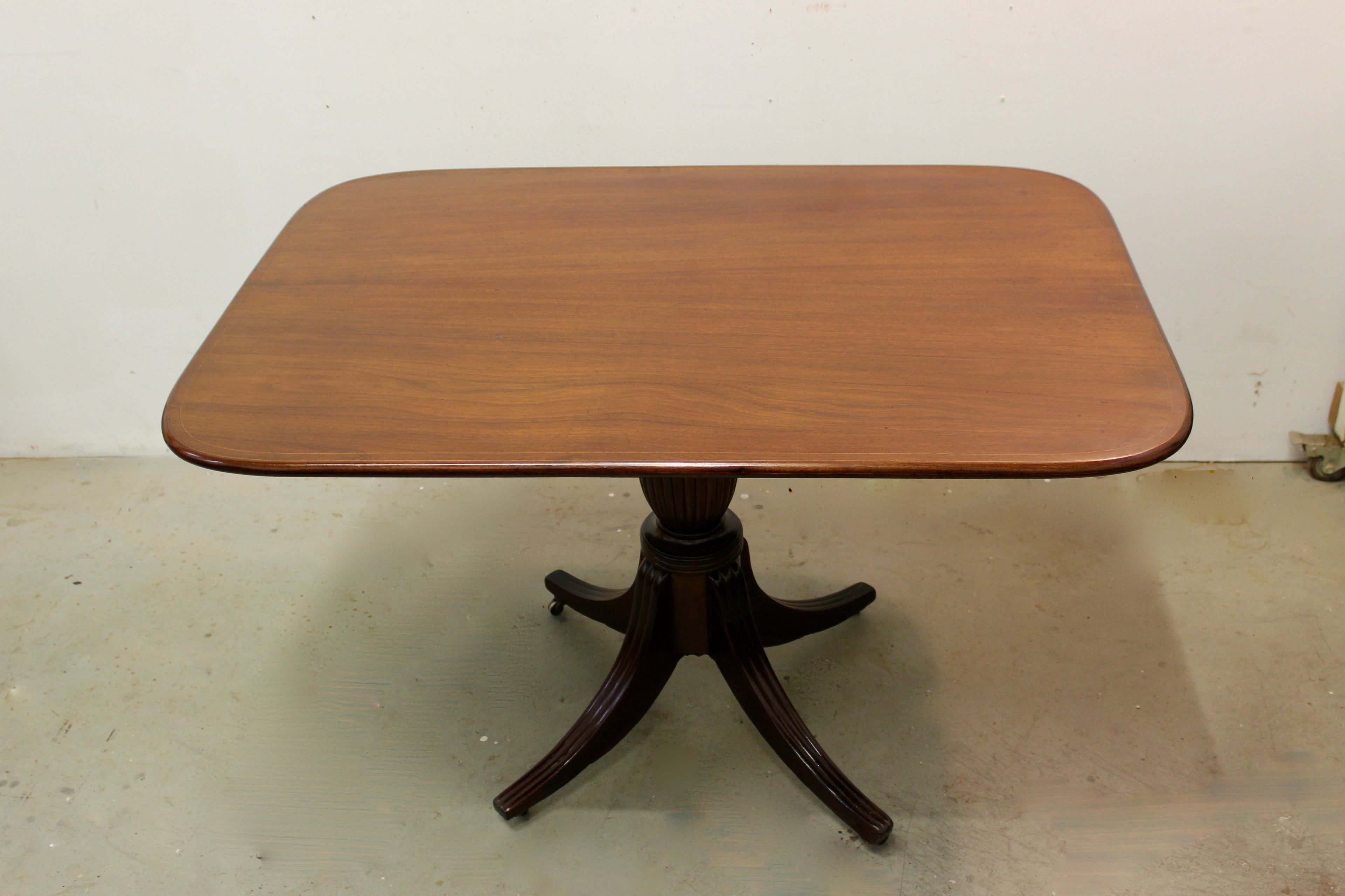 George III Style Inlaid Mahogany Tilt Top Dining Table