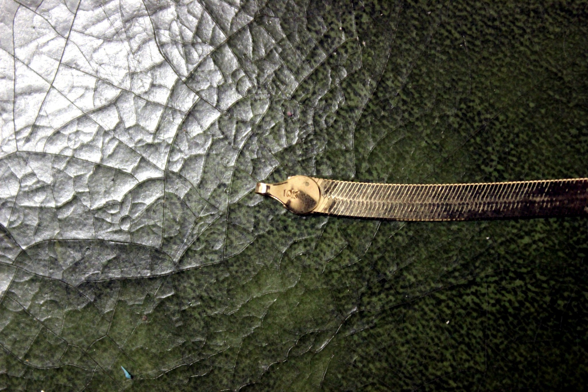 10K Yellow Gold Flat Herringbone Chain Necklace