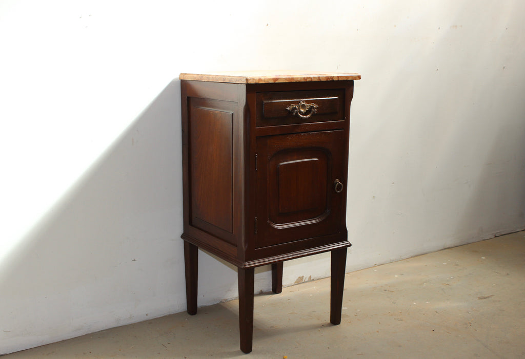 Antique Marble Top Bedside Table