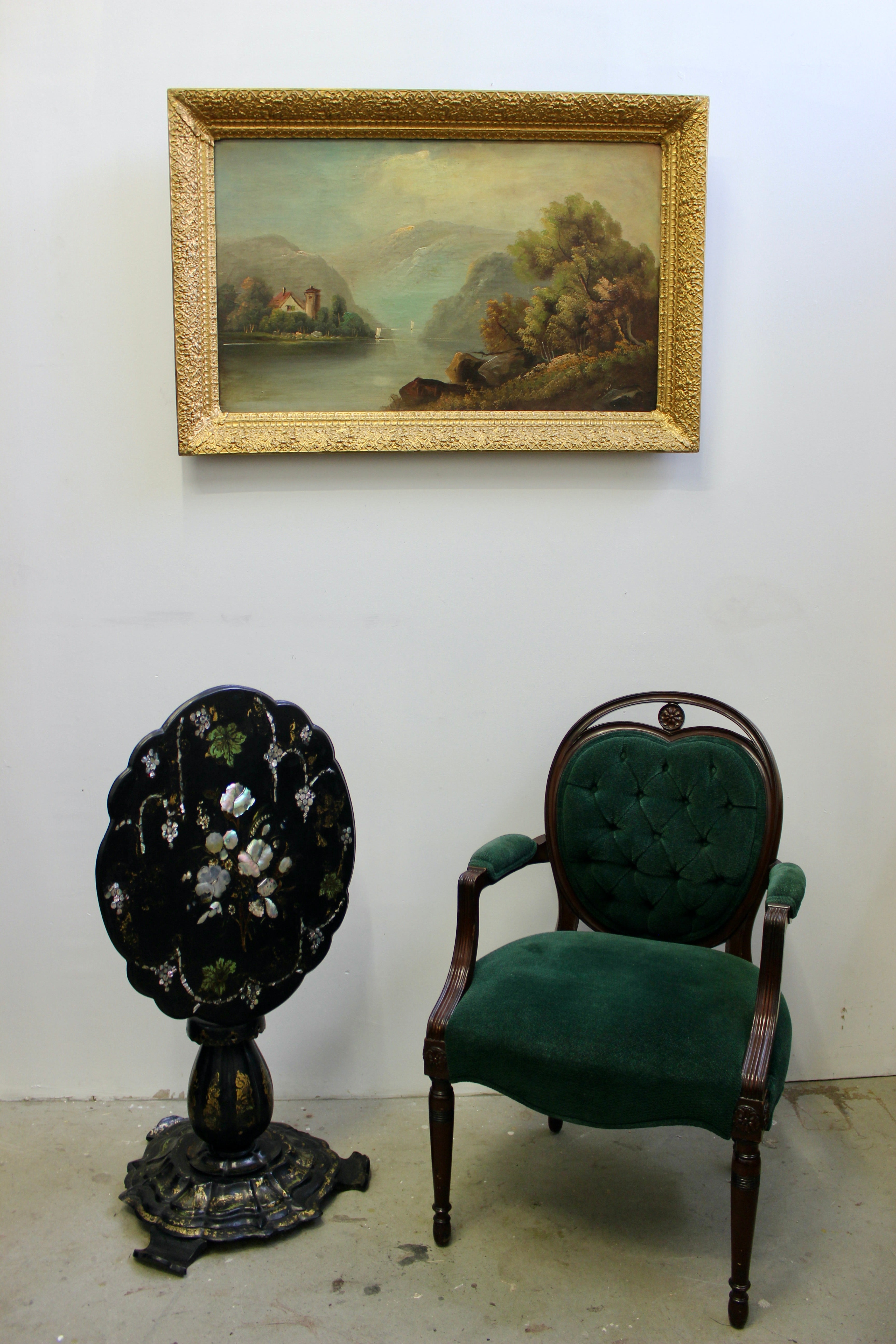 Victorian Paper-Mache Mother-of-Pearl Inlaid Tilt-Top Table