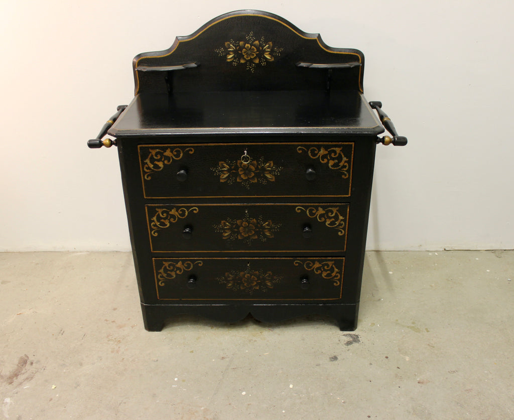 Antique American Black-Painted Chest of Drawers