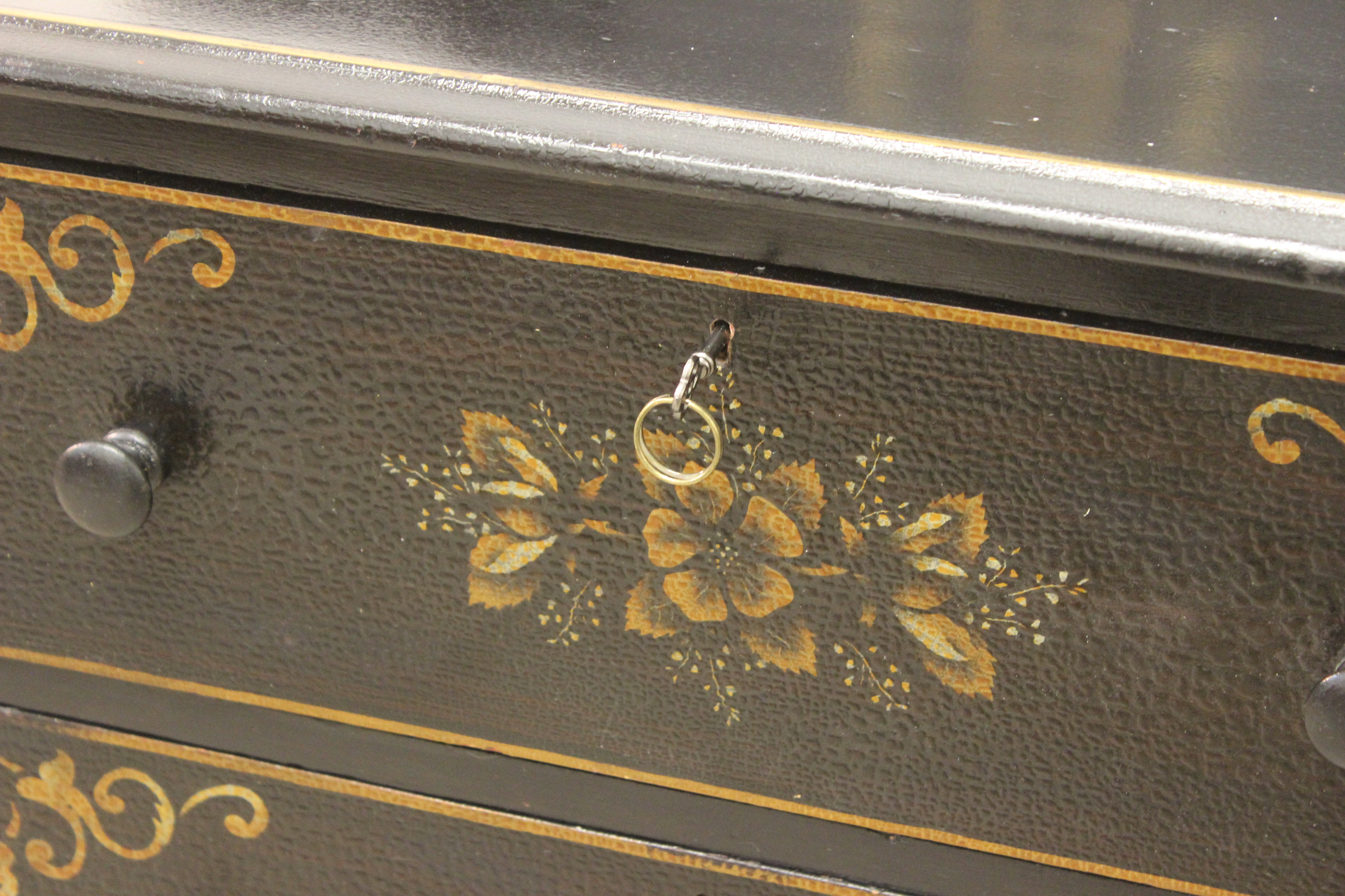 Antique American Black-Painted Chest of Drawers