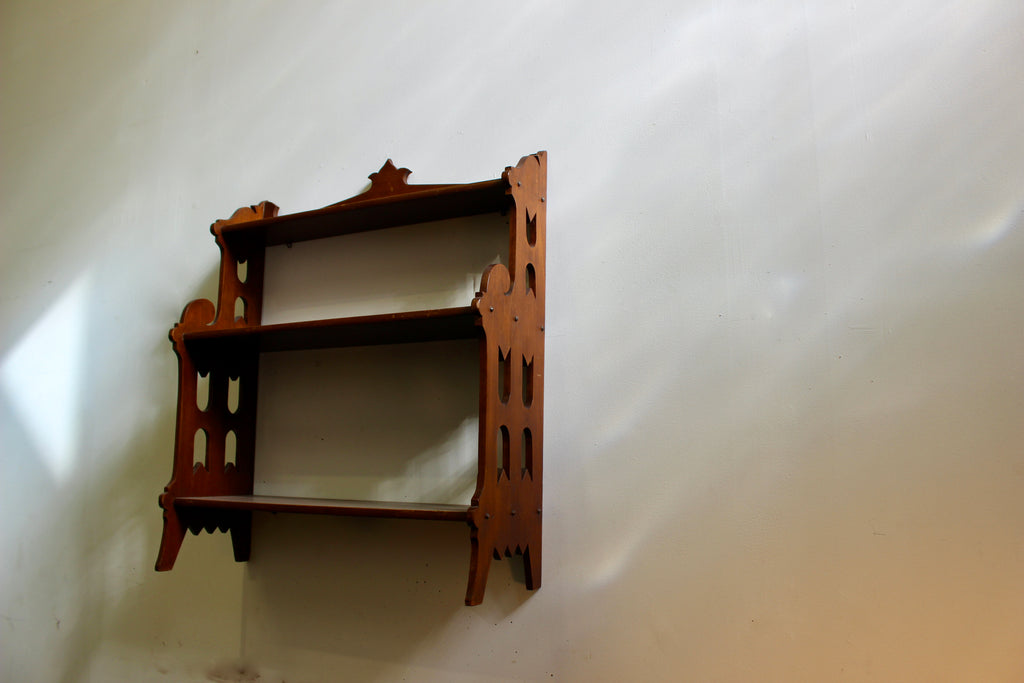 Arts & Crafts Style Oak Hanging Shelf