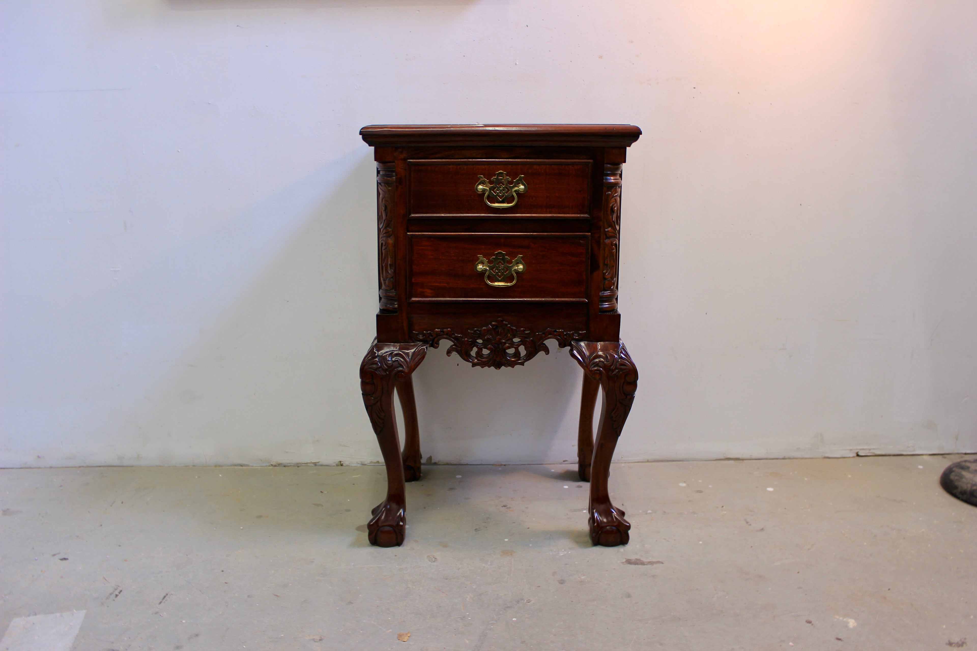 Mahogany Chippendale Style Clawfoot Side Table