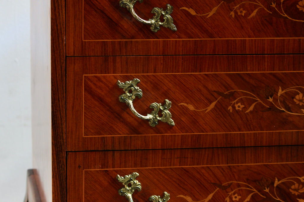 French Style Marquetry Inlaid Secretaire by Möbelbolaget Tranås