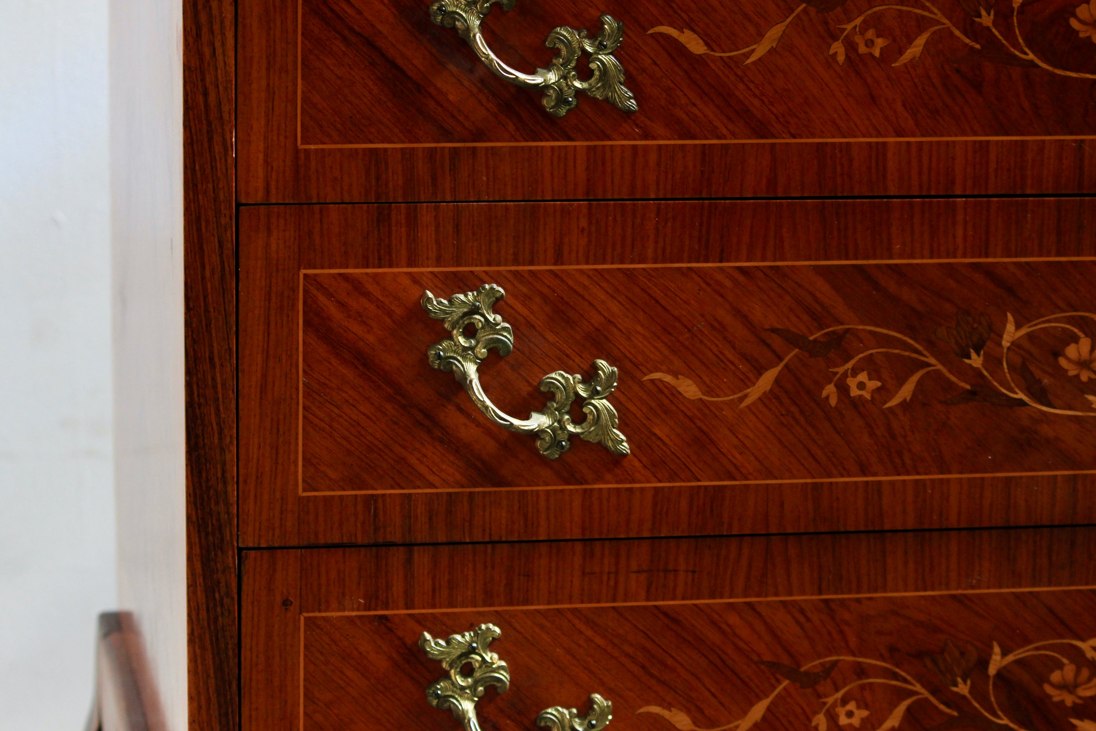 French Style Marquetry Inlaid Secretaire by Möbelbolaget Tranås
