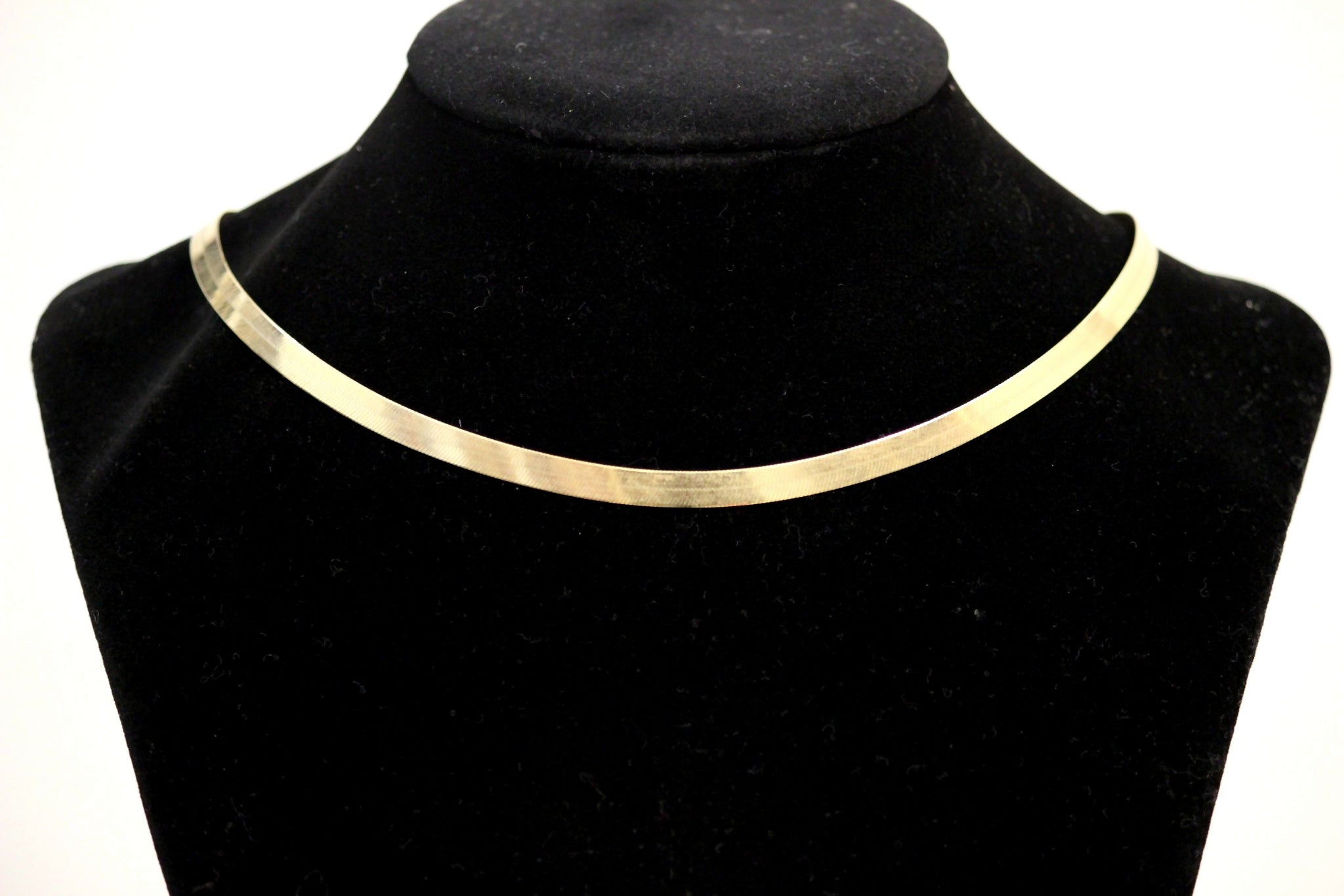 10K Yellow Gold Flat Herringbone Chain Necklace