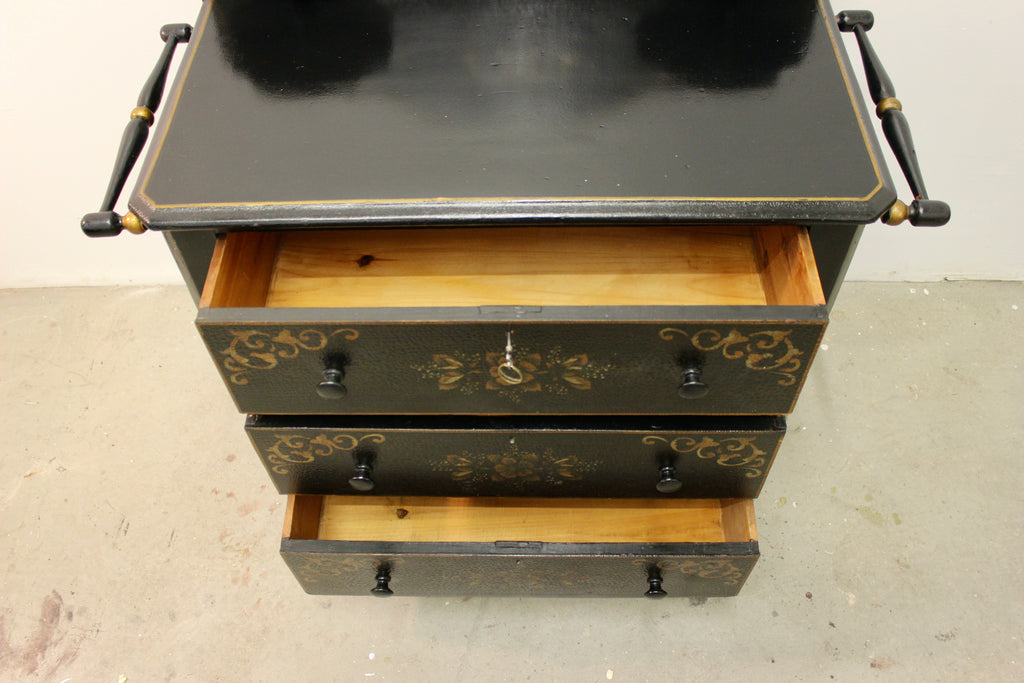 Antique American Black-Painted Chest of Drawers