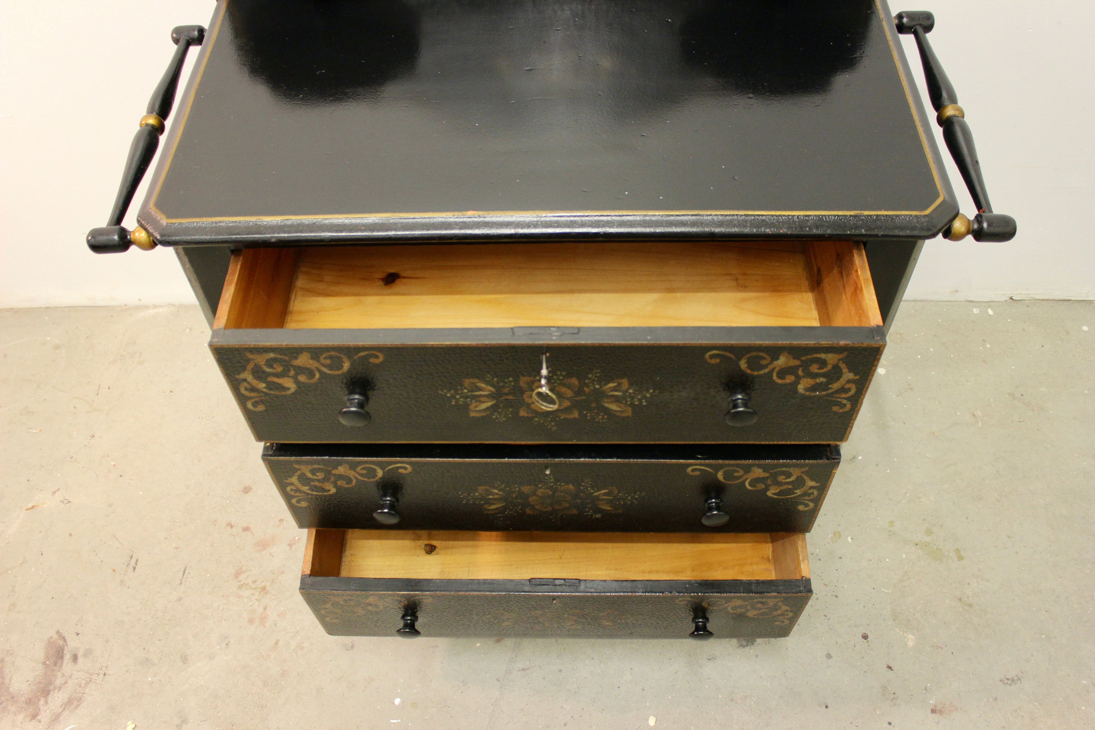 Antique American Black-Painted Chest of Drawers