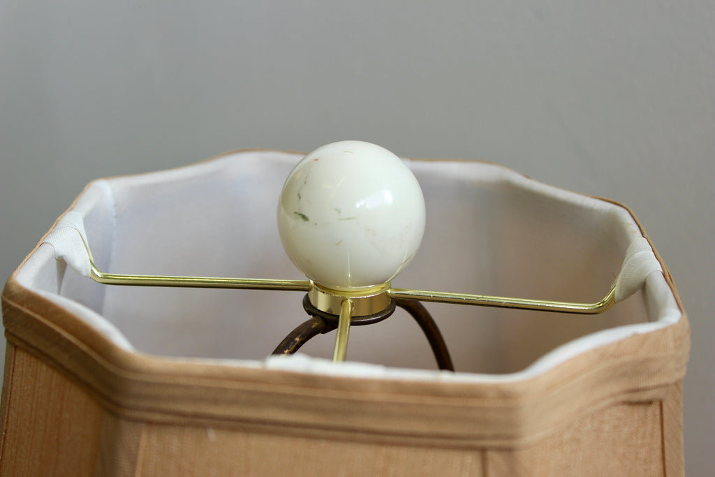 Carved Alabaster Vintage Table Lamp