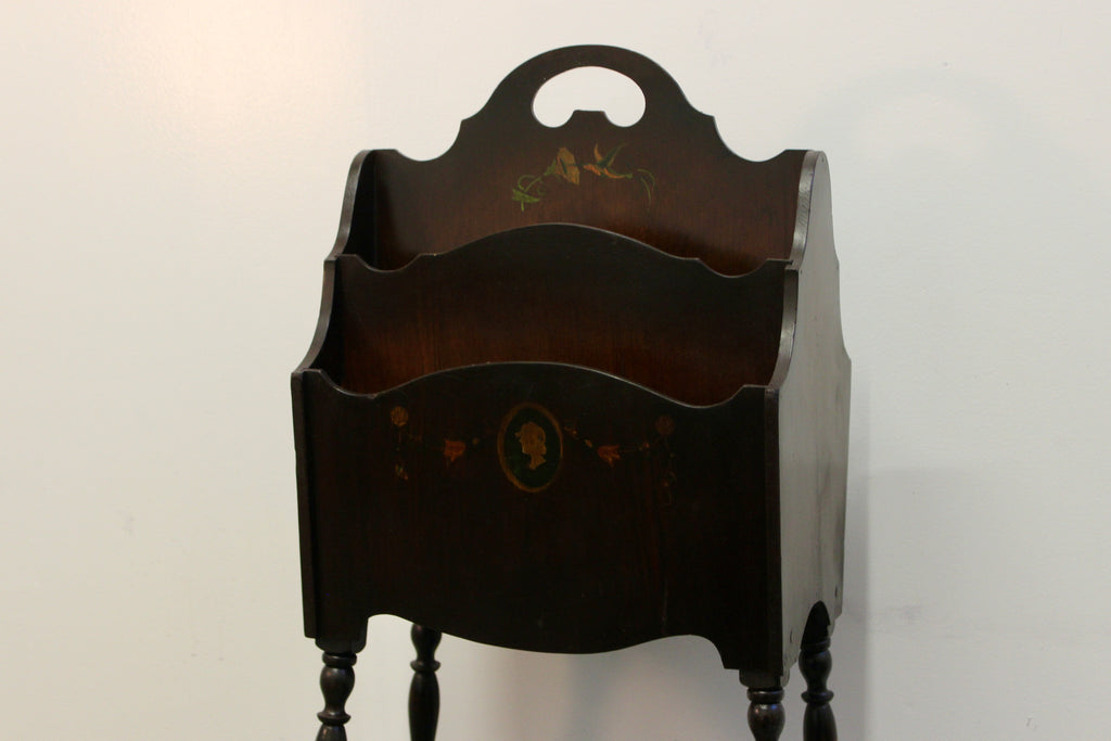 Mahogany Handpainted Magazine Stand