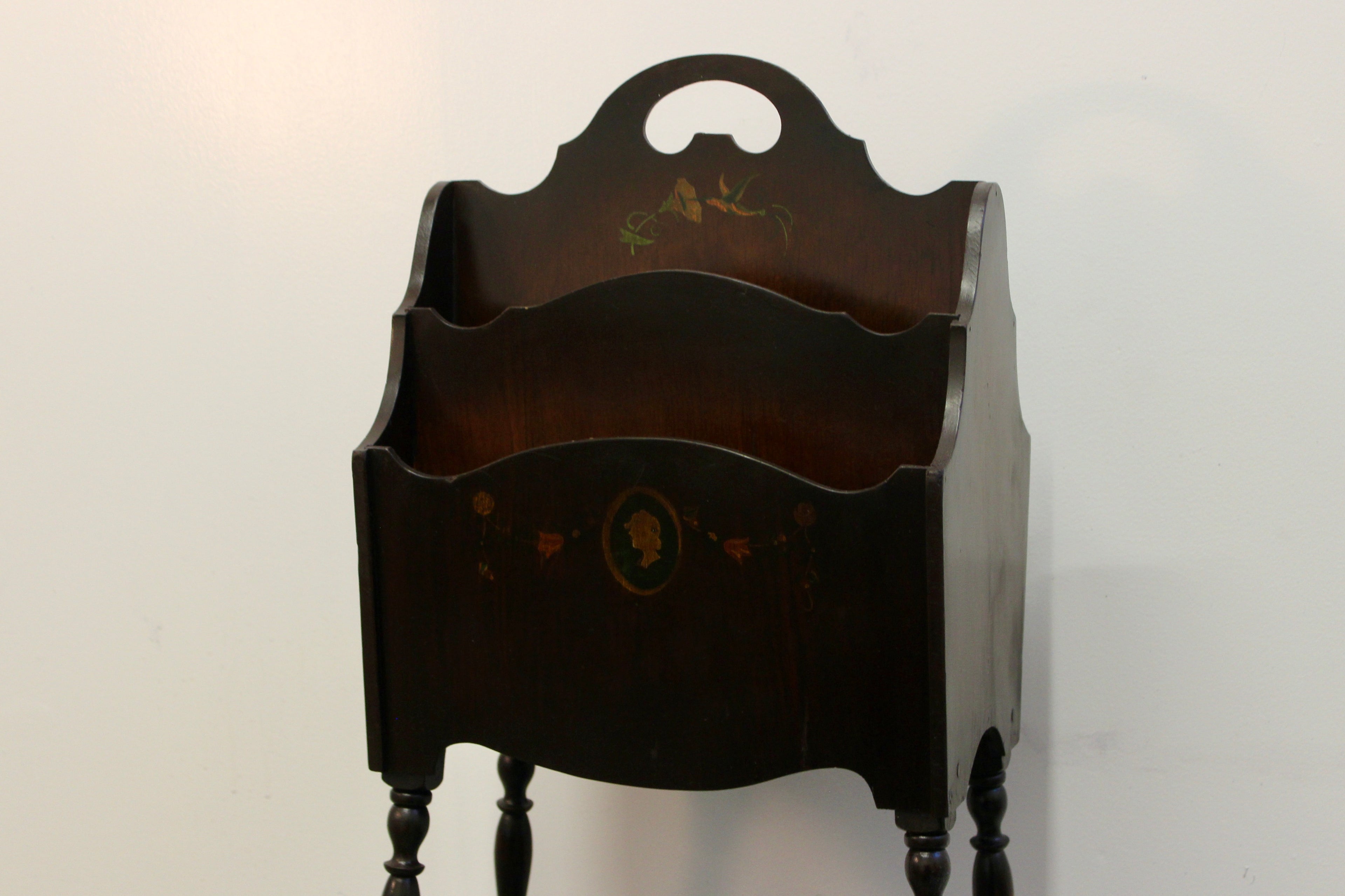 Mahogany Handpainted Magazine Stand