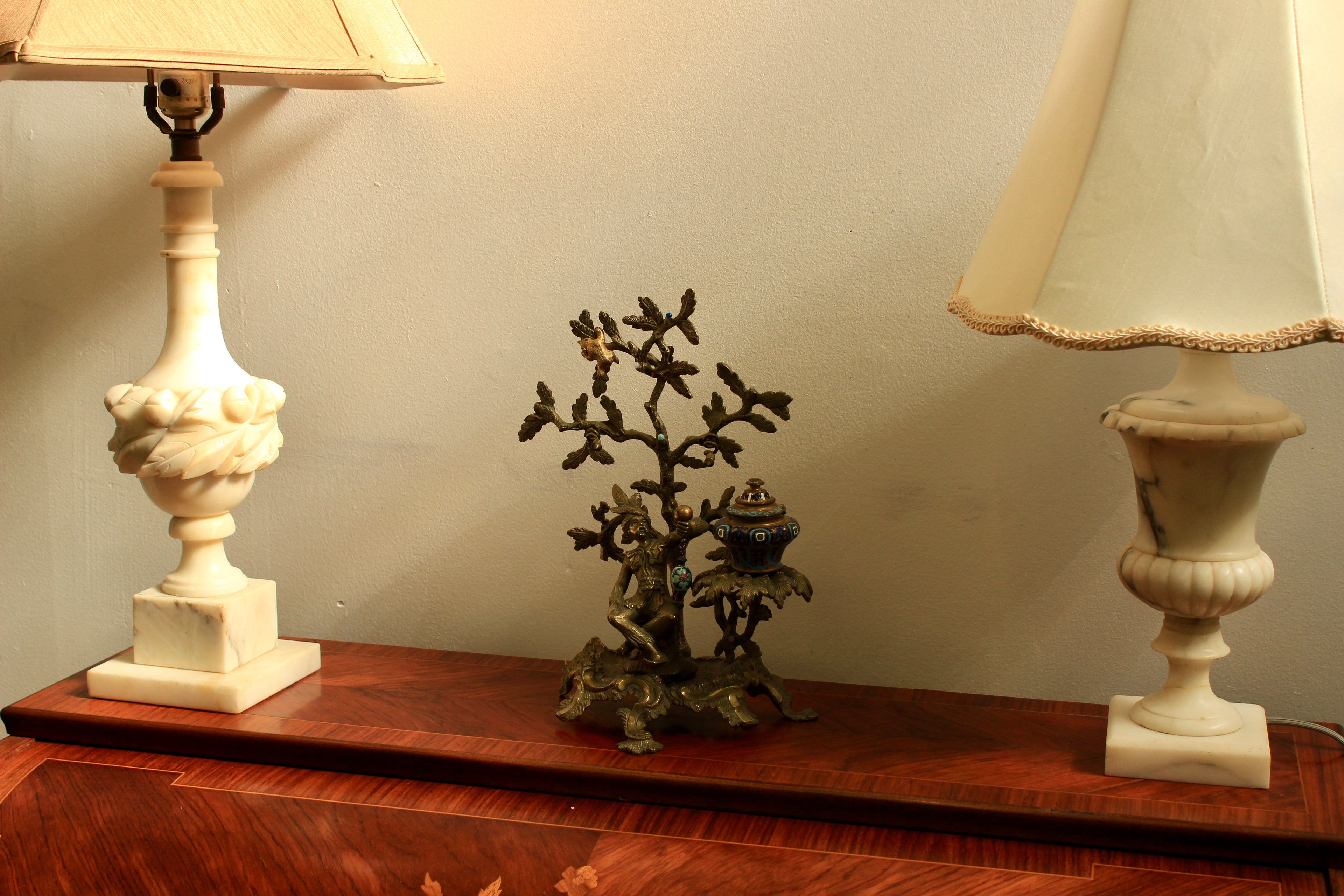 Louis XV Style Gilt-Bronze and Champlevé Enamel Figural Inkstand