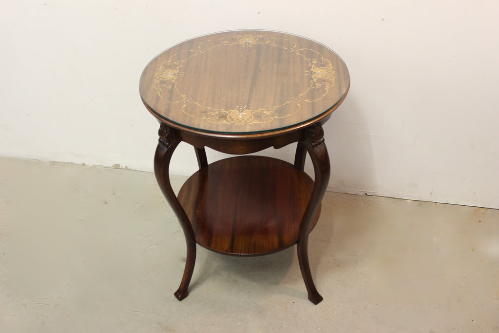 English Chippendale Style Mother-of-Pearl Inlaid Tea Table