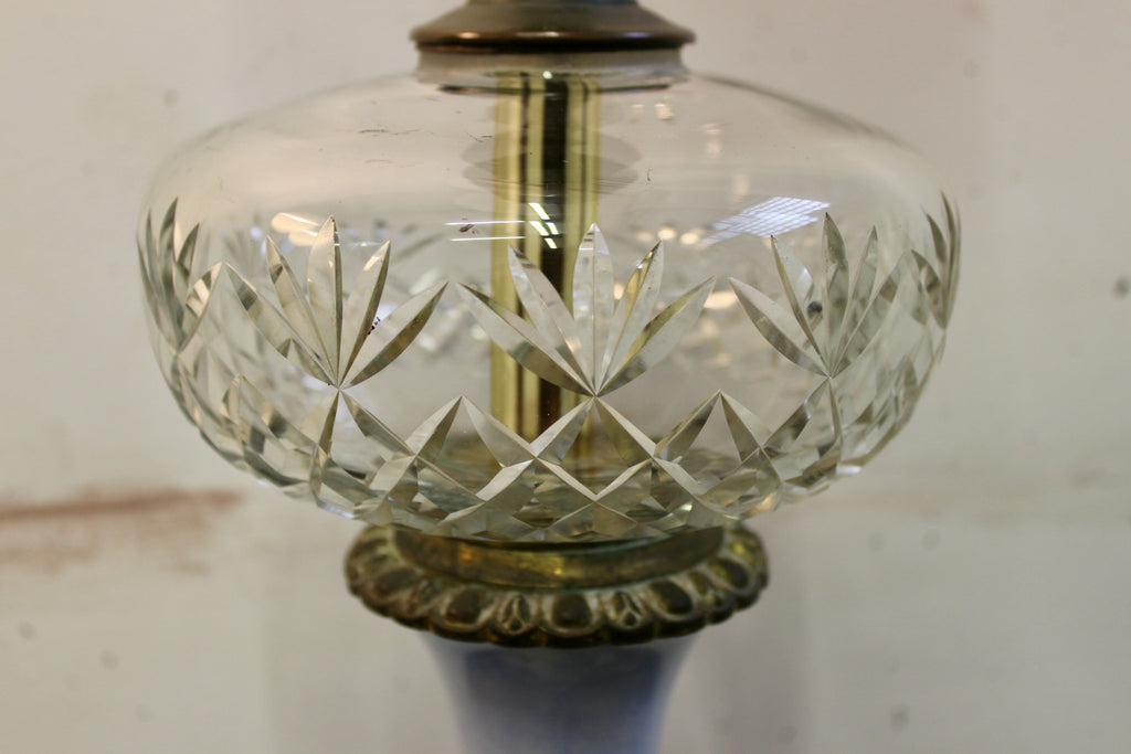 Hand Painted Porcelain Oil Lamp